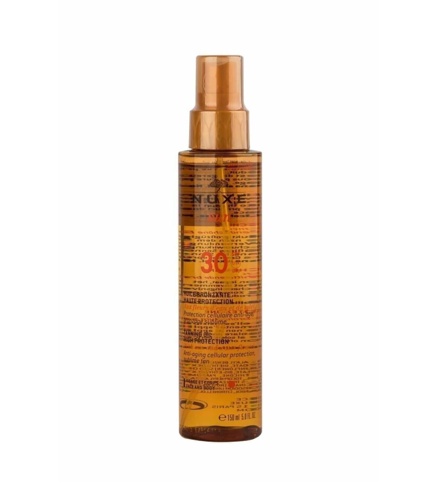Nuxe BRONZING LONG-LASTING PROTECTIVE FACE AND BODY OIL SPF30 150ML PSSN2631