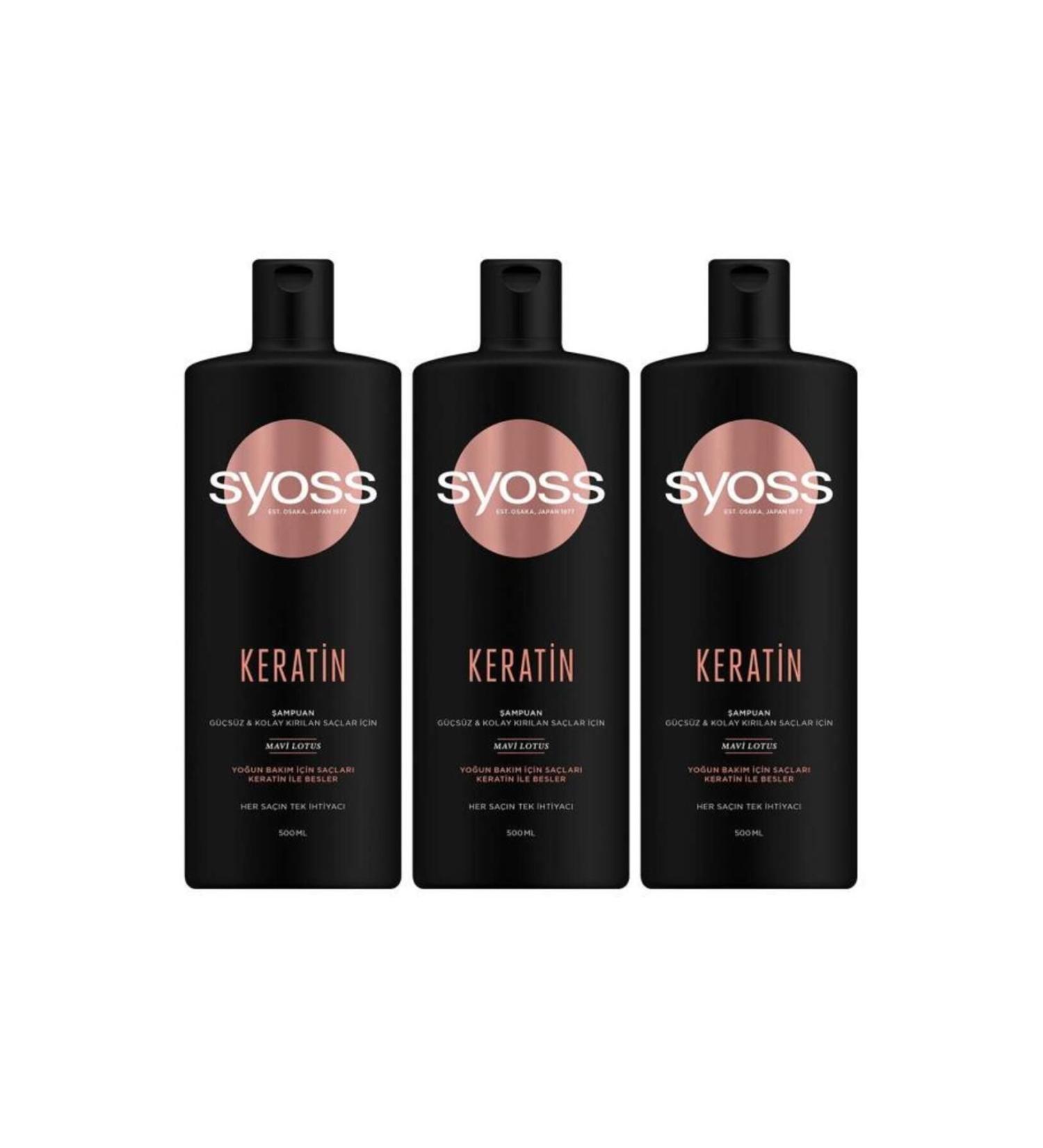 Syoss Keratin Perfection Shampoo 500 ml 3-pack - Buy Online on GoSupps.com