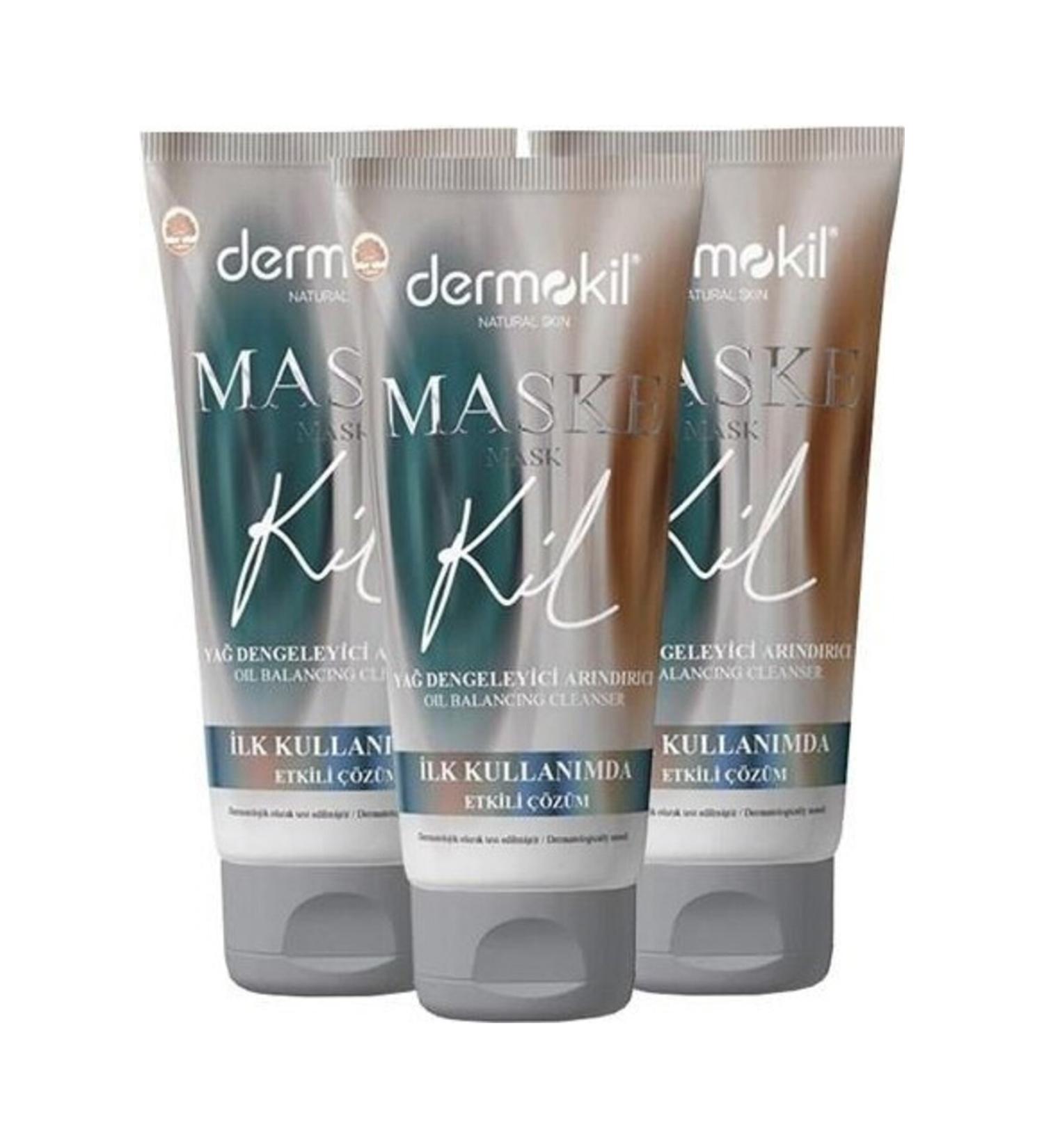 Dermokil Oil Balancing and Purifying Face Clay Mask 75 Ml X 3 Pieces