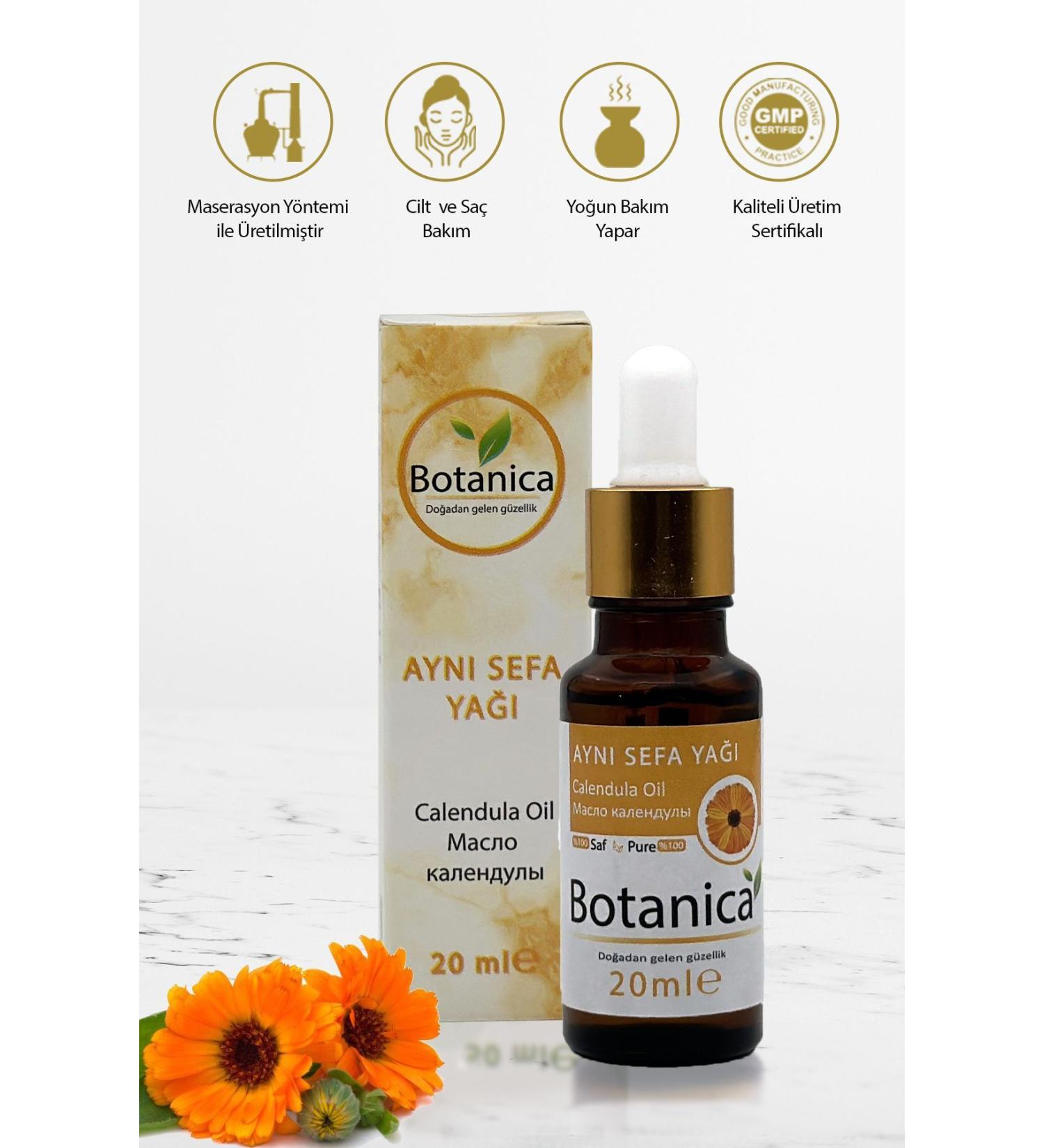 botanica Calendula Oil - Calendula Officinalis - (Hair and Skin Care) Calendula Oil Face Care Oil 20 ml