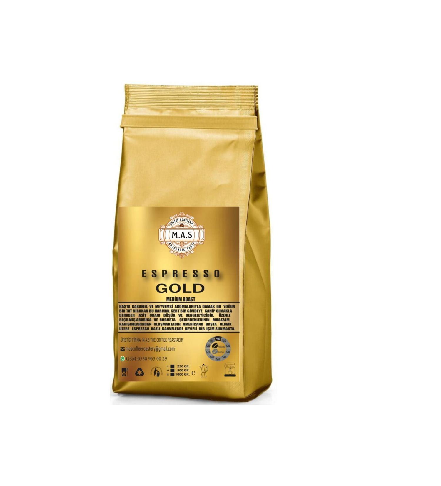 MAS THE COFFEE ROASTERY 1 Kg Espresso Gold Blend (BEANS OR GROUND) Coffee.