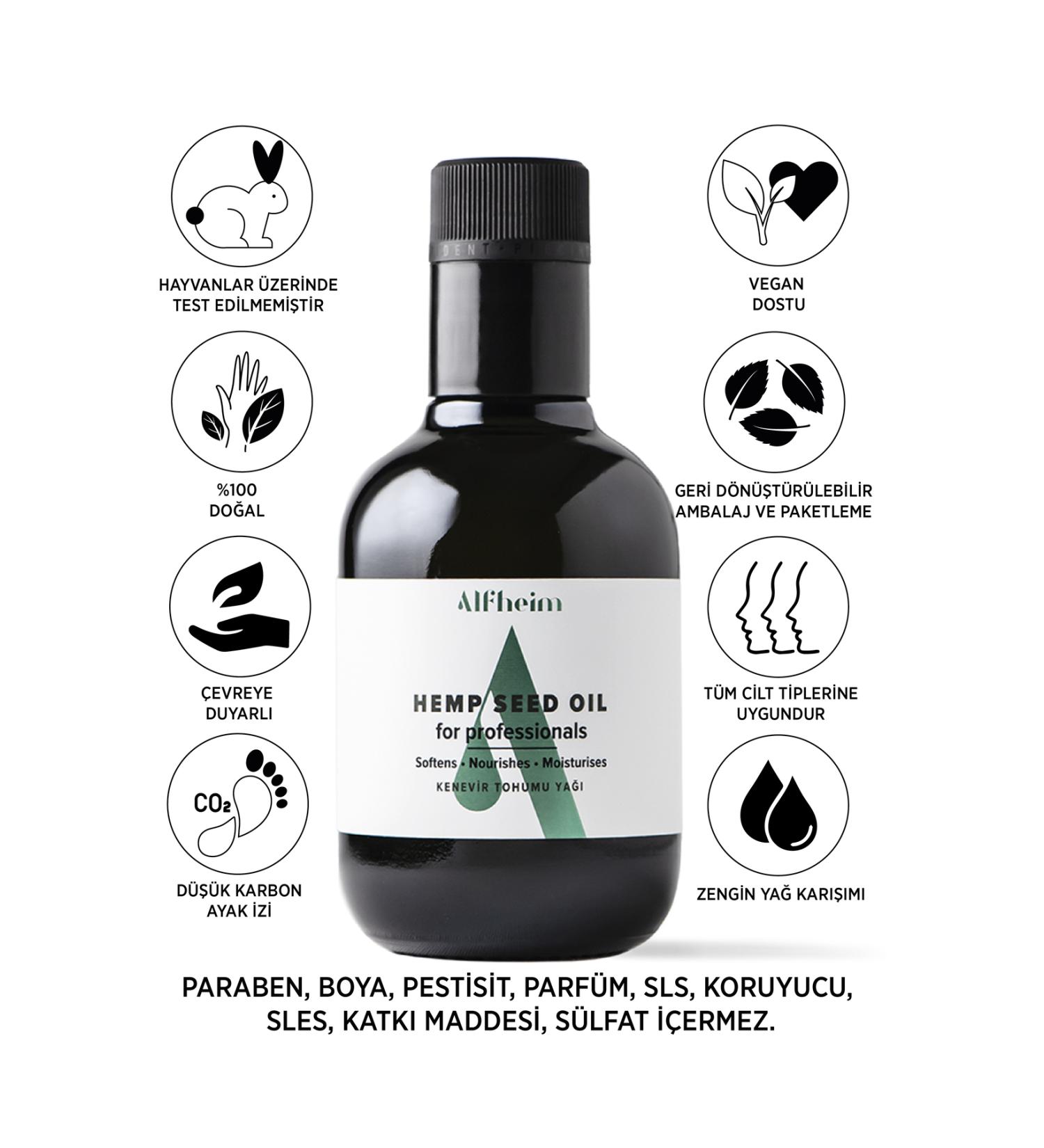 Alfheim Hemp Seed Oil / For Professionals / Nourishing Softening Moisturizing Massage Oil / 250 ml - Buy Online on GoSupps.com