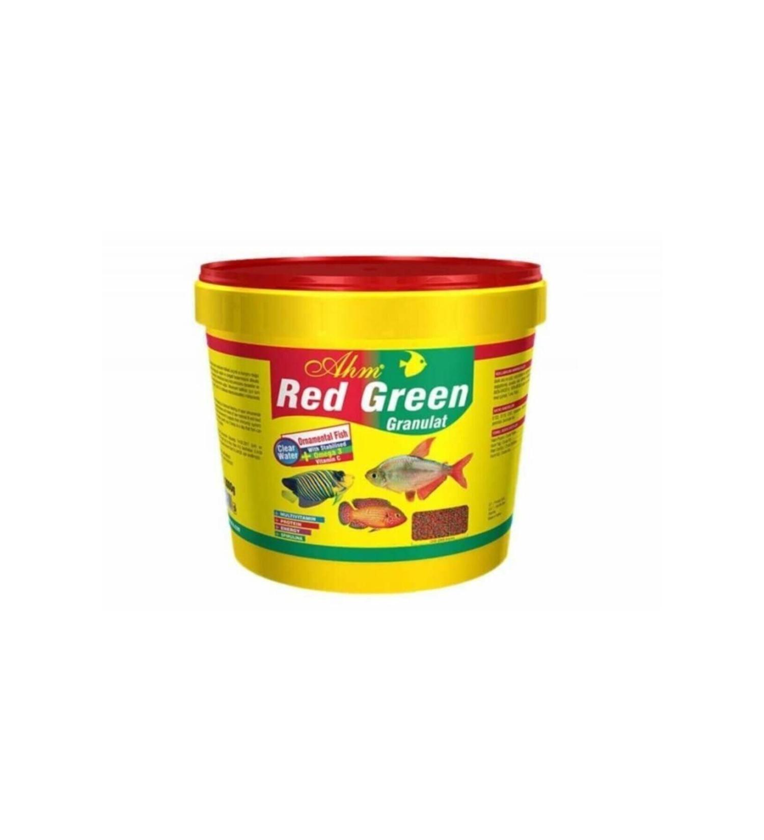 Ahm Red Green Mixed Granulate Cichlid Fish Food 10l 3kg