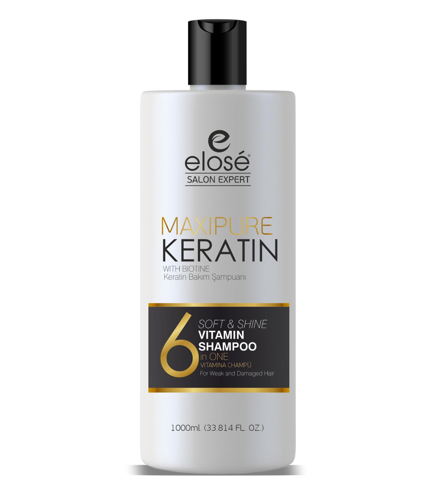 Elose Strengthening Nourishing and Repairing Hair Care Shampoo Keratin & Biotin 1000 Ml.
