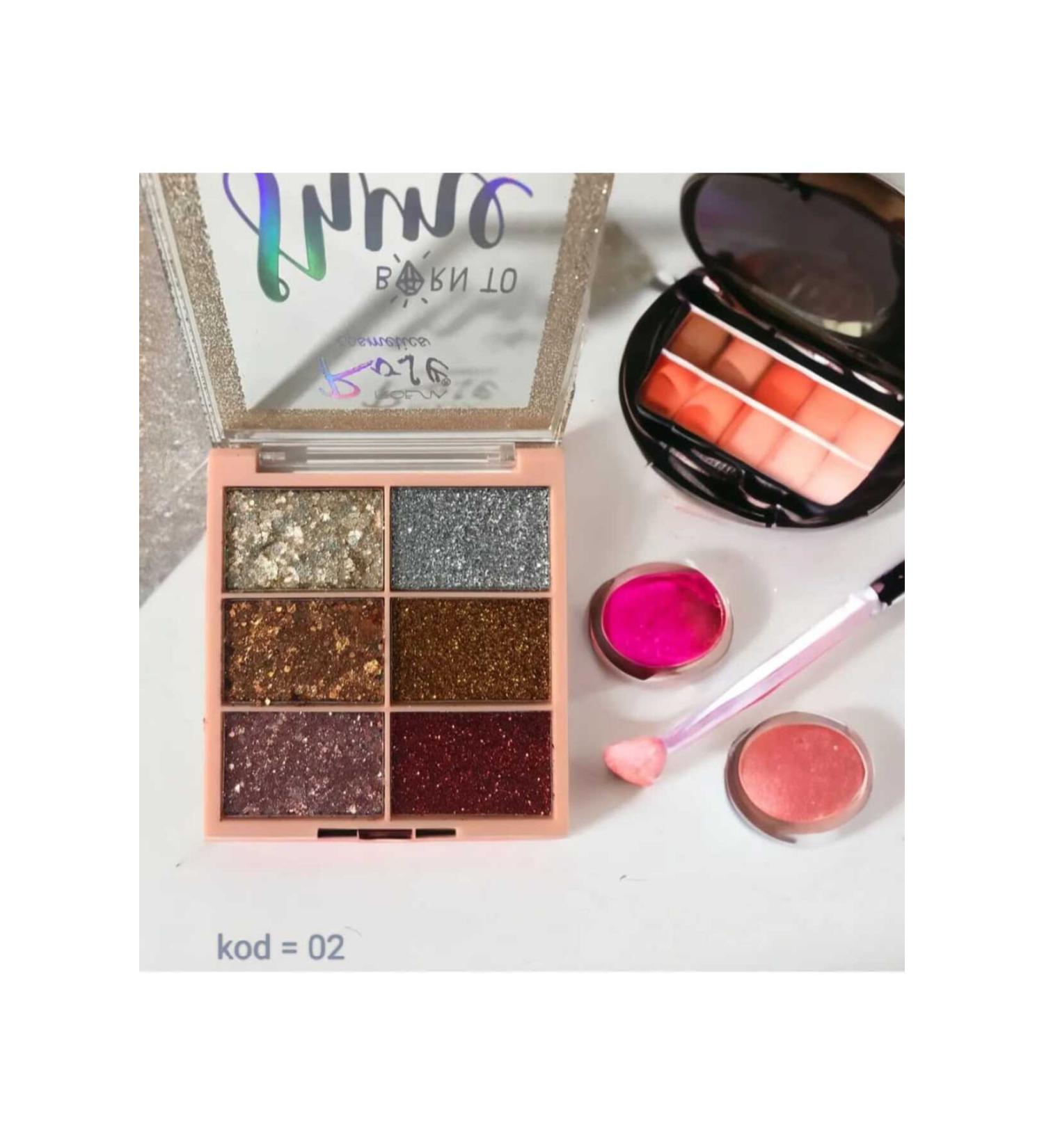 Rose Glitter Powder 6-Piece Eyeshadow Set