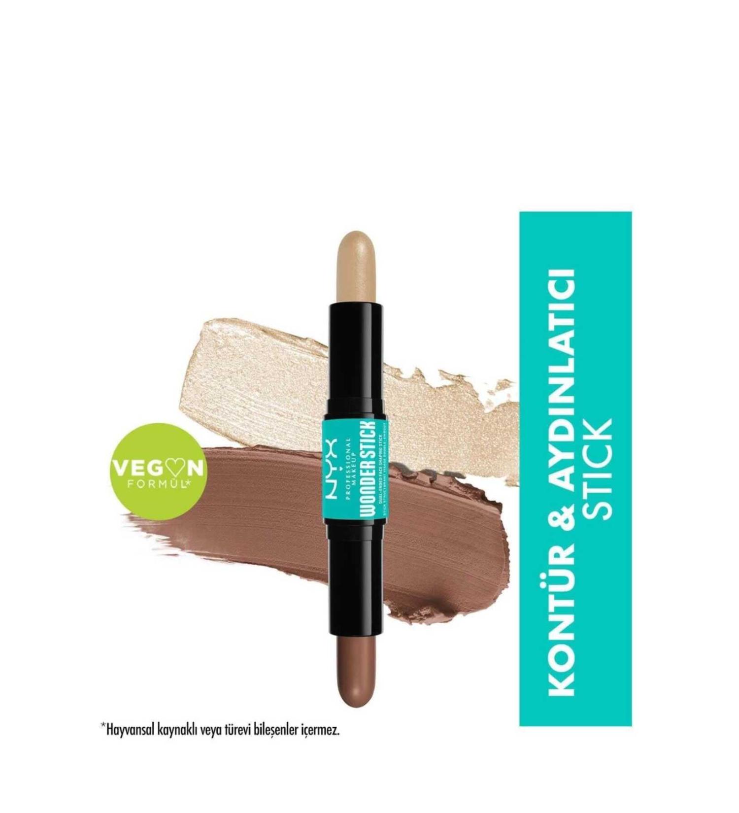 NYX Professional Makeup Wonder Stick Double Ended Cream Contour & Highlighter Stick Universal Light - Buy Online on GoSupps.com