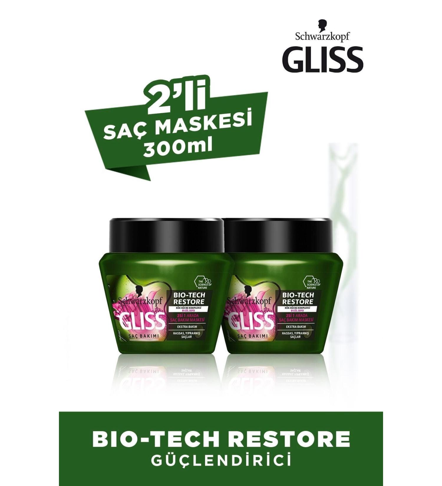 Gliss Bio-tech Strengthening Hair Care Mask 300 ml 2-pack - Buy Online on GoSupps.com