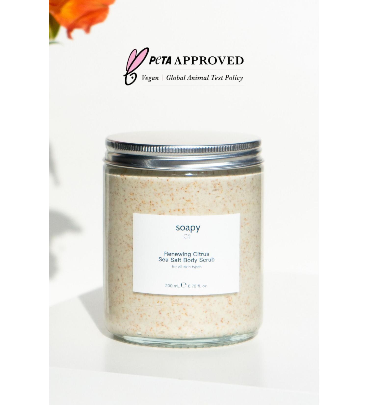 Soapy Co Renewing Citrus Sea Salt Body Scrub 200 ml - Moisturizing and Nourishing Sea Salt Body Scrub