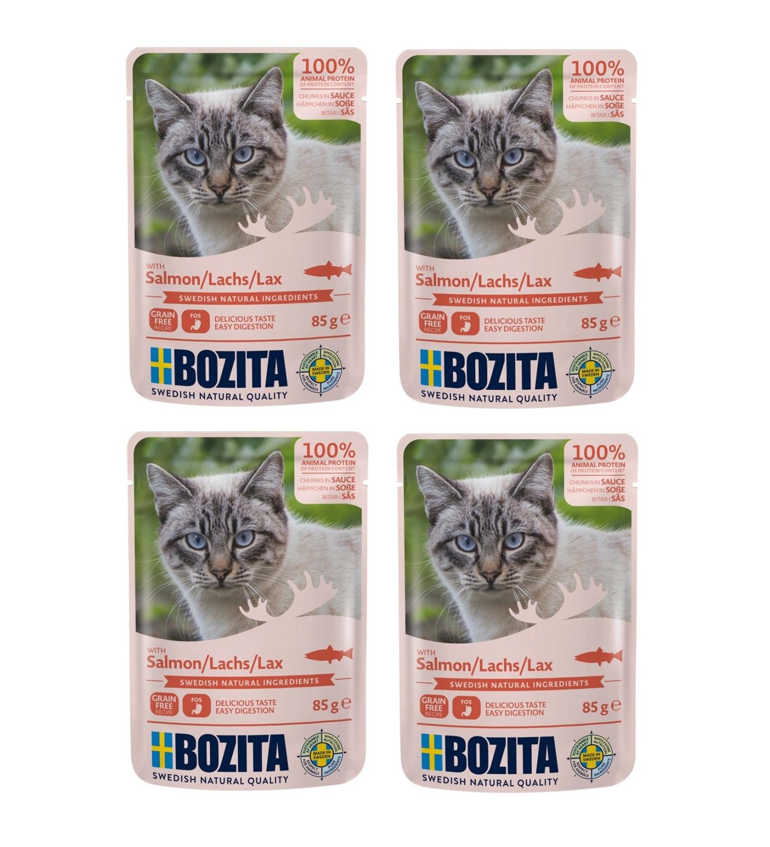 Bozita Pouch Salmon Grain-Free Cat Wet Food 85 Gr. X 4 Pieces