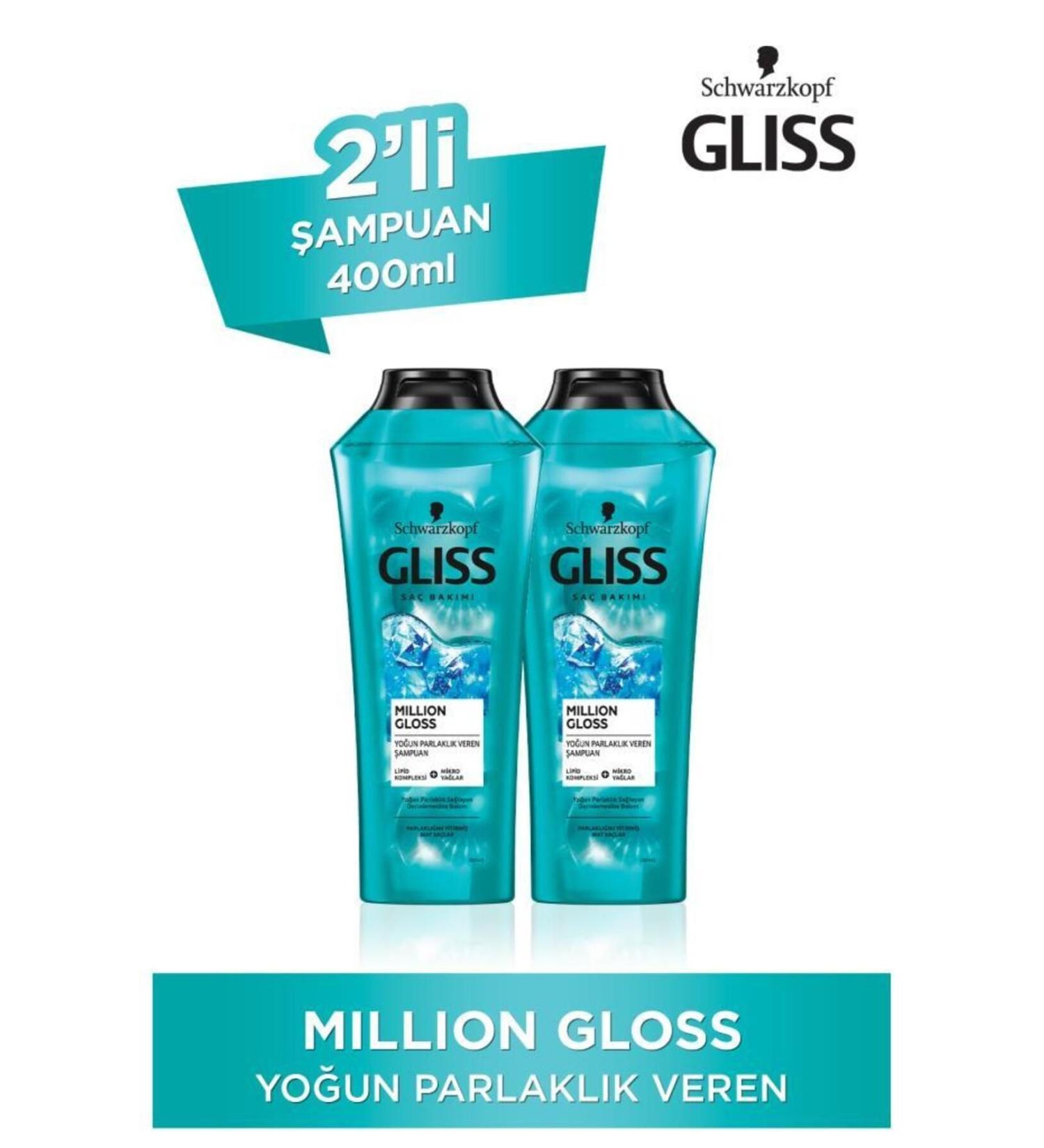 Gliss Million Gloss Intense Shine Shampoo 400 ml X 2 Pieces - Buy Online on GoSupps.com