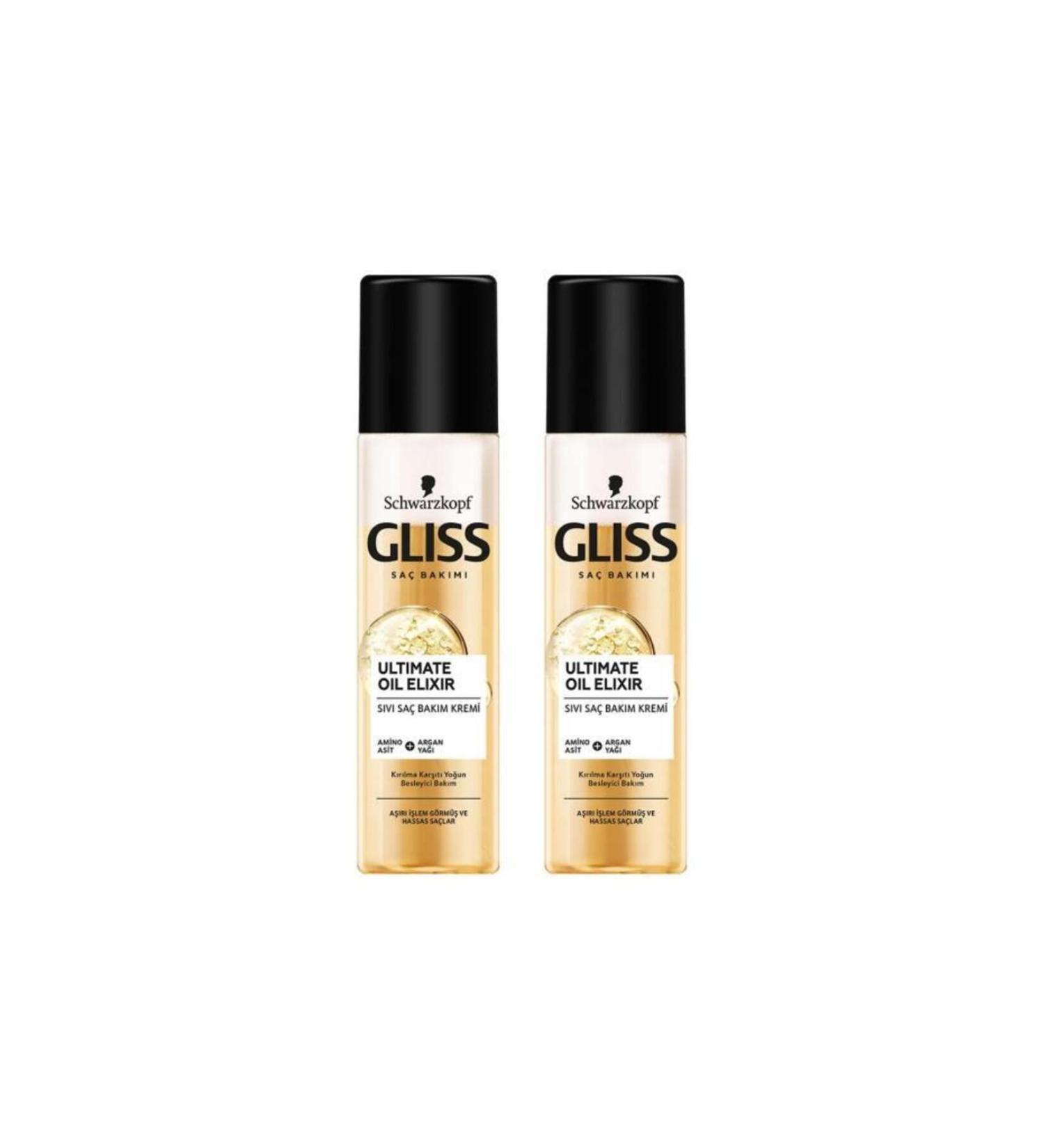 Gliss Ultimate Oil Elixir Nourishing Leave-In Liquid Conditioner 200 ml X 2 Pcs - Buy Online on GoSupps.com
