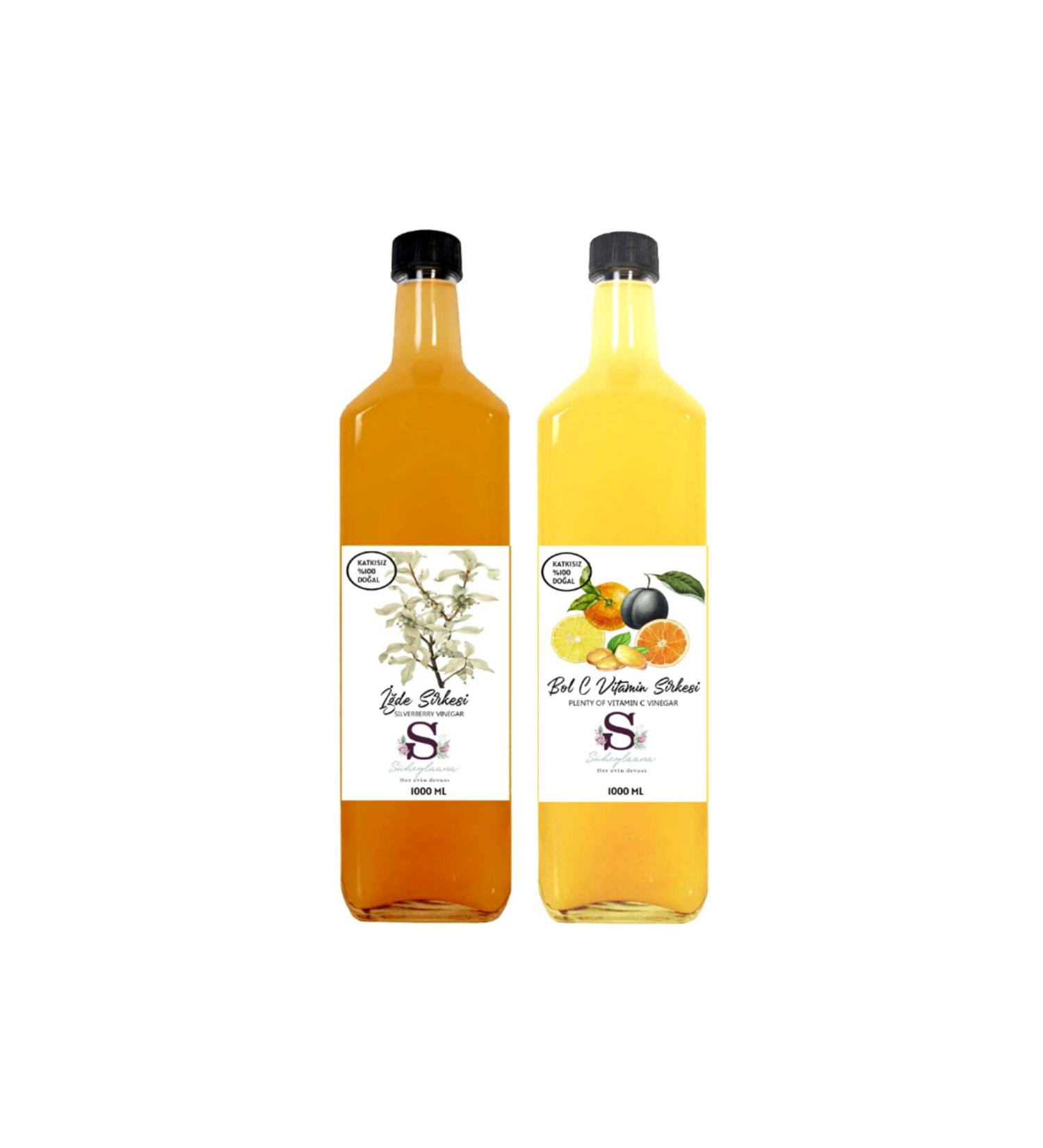 Suheylaana Natural Oleaster Vinegar 1000 ml and Vitamin C Vinegar 1000 ml
