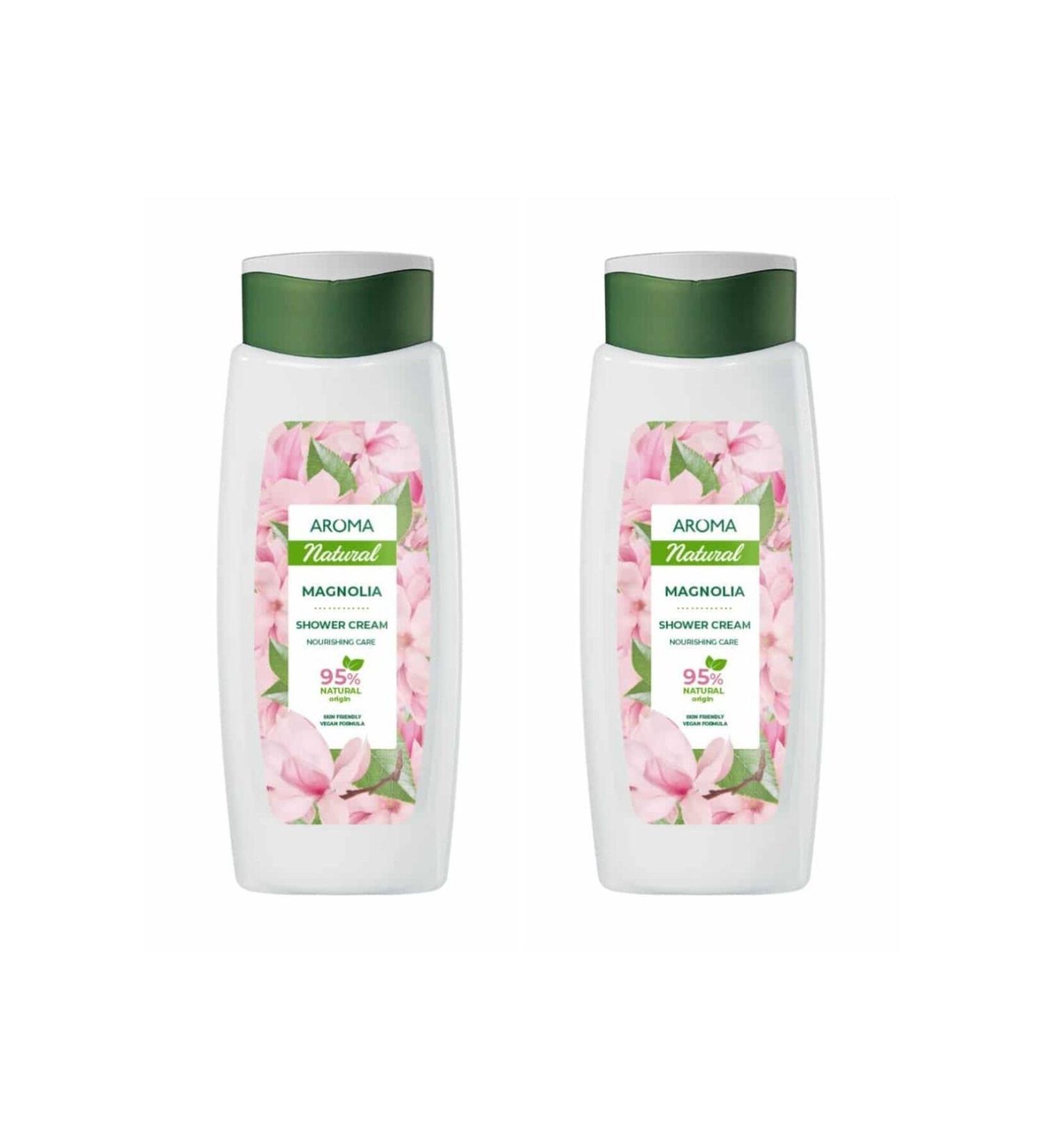 AROMA NATURAL SHOWER GEL MAGNOLIA 95% HERBAL 2 x 400 ml