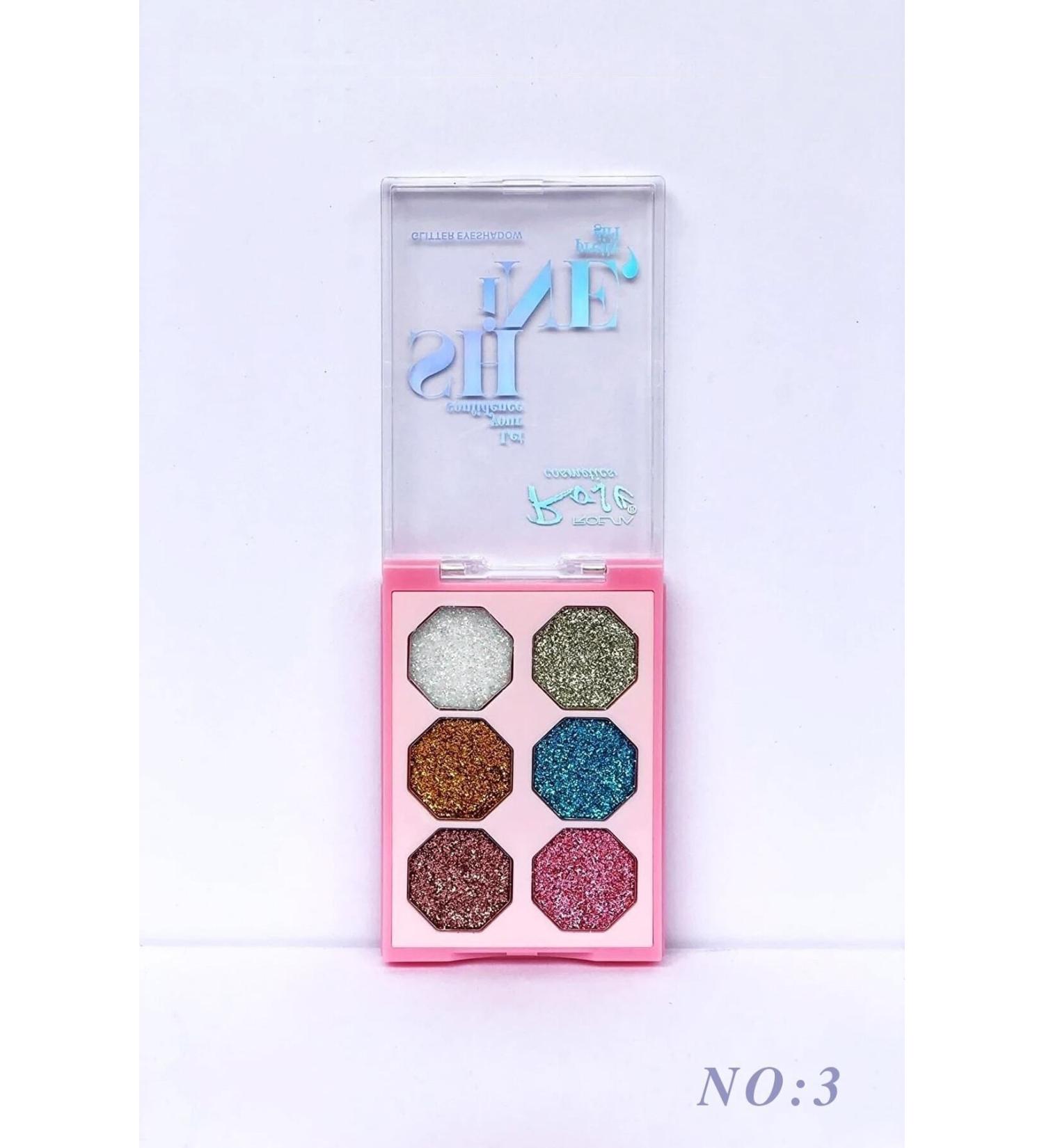 Roesia Rose Cosmetics New Glitter (SHINY) 6-Pack Eyeshadow Palette