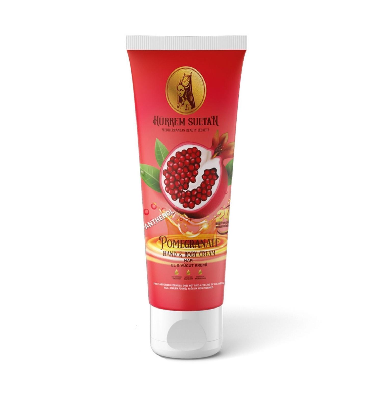 Hurrem Sultan Natural Skin Firming and Anti-Stain Pomegranate Face and Body Cream 250 ml