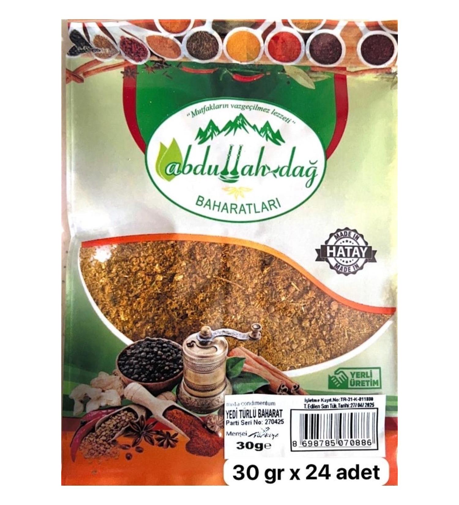 Hac o lu spice Hatay Local Seven Types Mixed Spices 30 gr x 24 pieces / Package