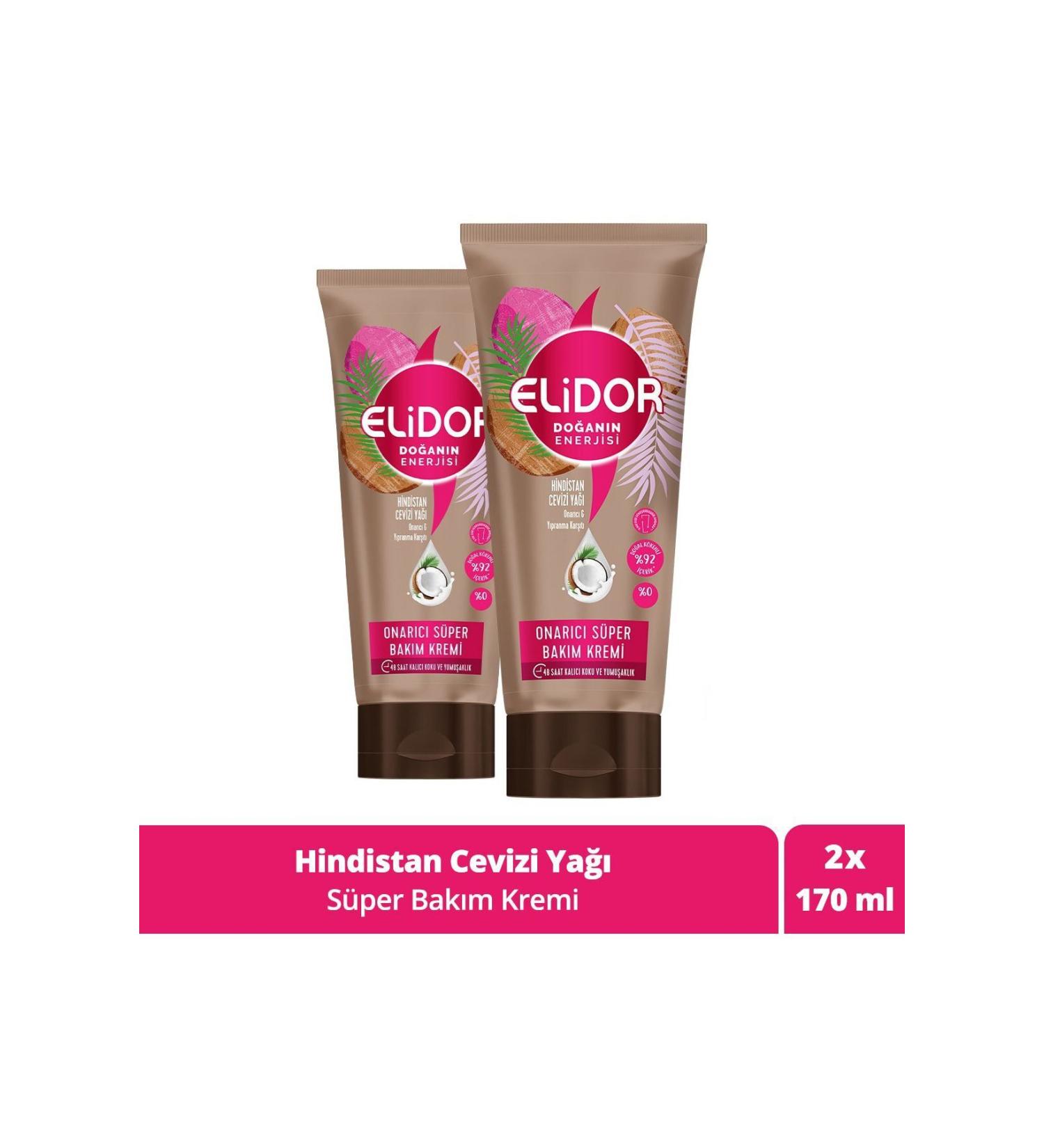 Elidor Nature's Energy Repairing Super Hair Care Cream Coconut Oil 170 ml X2 - Buy Online on GoSupps.com