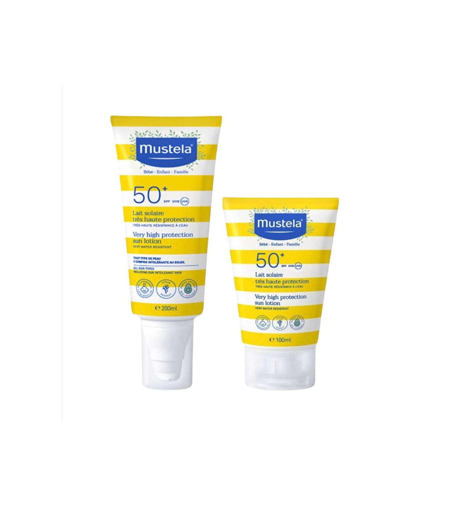 Mustela Very High Protection Spf 50 Sun Lotion 200 ml and Mustel Spf 50 Sun 100 ml