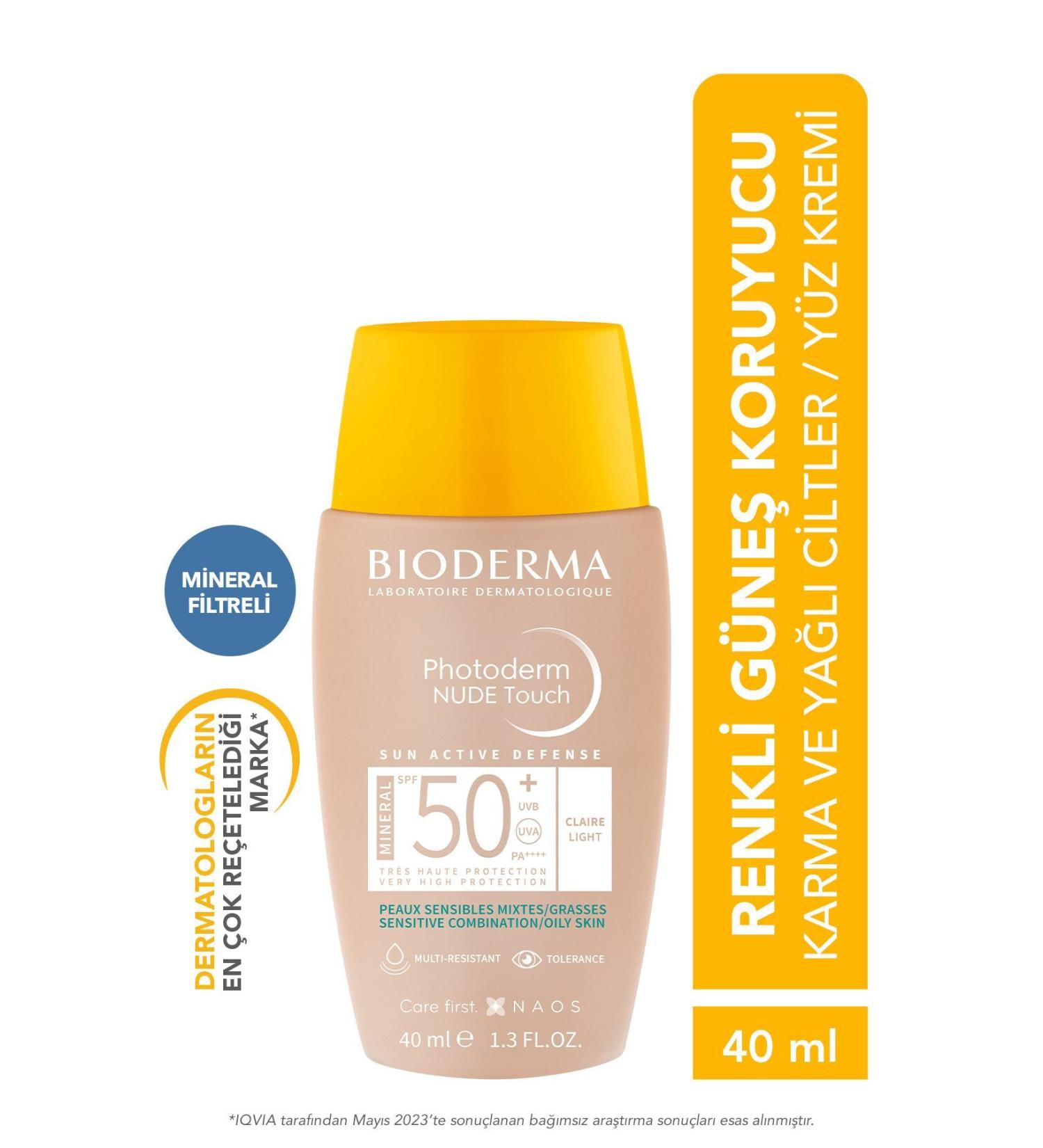 Bioderma PHOTODERM NUDE TOUCH SPF50+ LONG-LASTING PROTECTION EFFECTIVE COLORED SUNSCREEN 40 ML PSSN2628