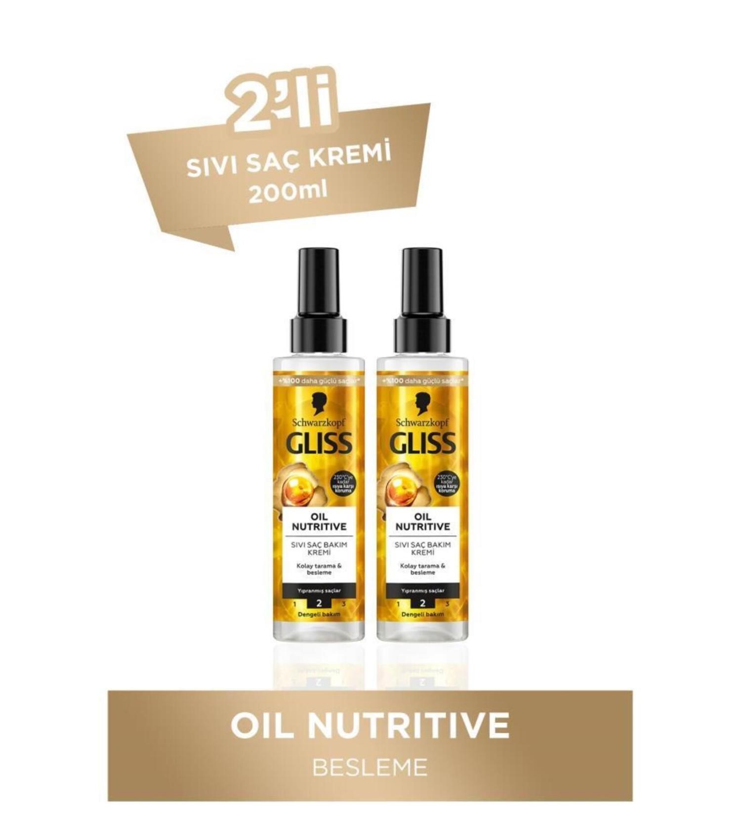 Gliss Liquid Conditioner 200ml Oil Nutritive X2