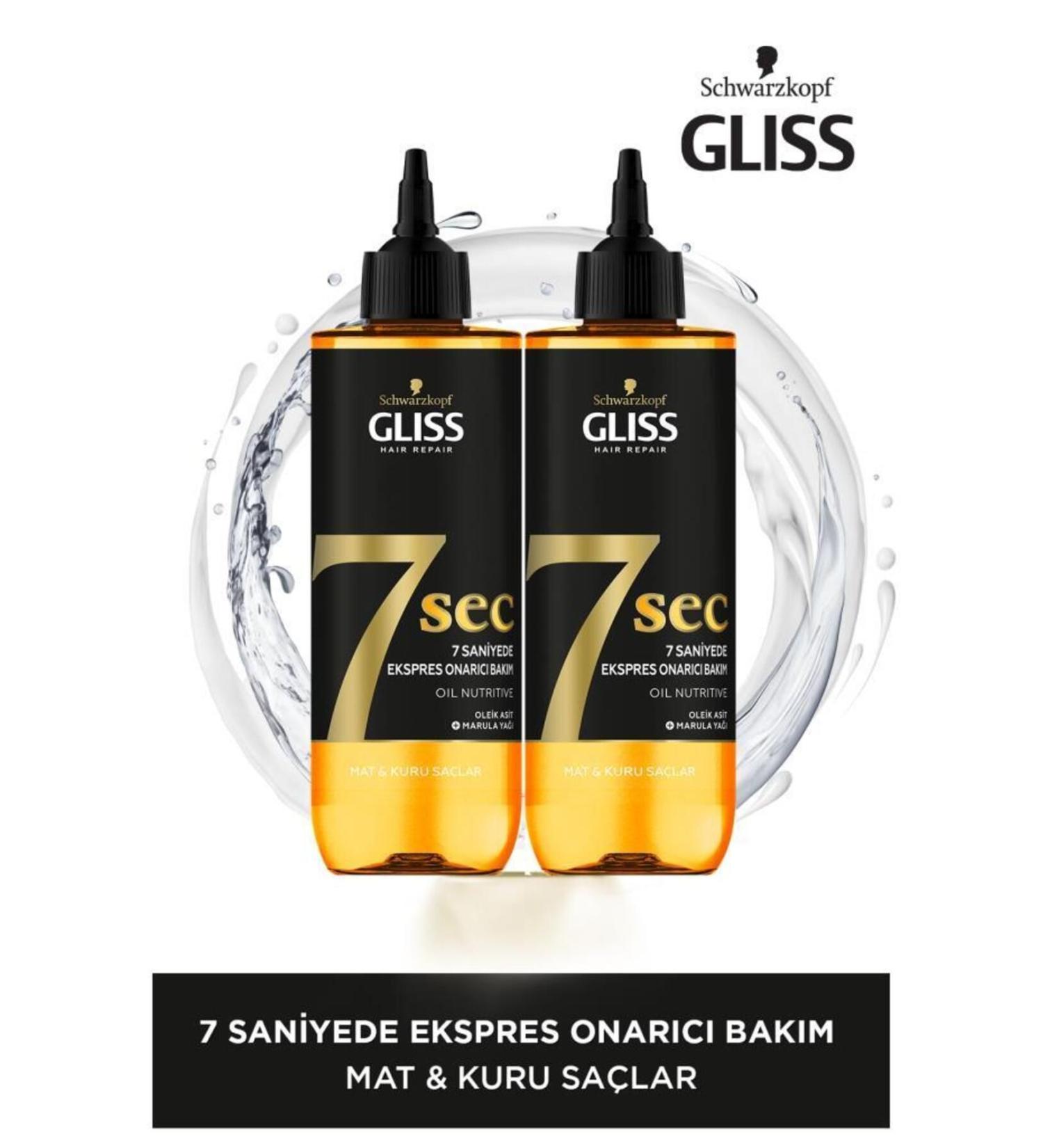 Gliss 7 Seconds Express Repair Care Liquid Cream - 7 Sec Oil Nutritive X 2 - Buy Online on GoSupps.com