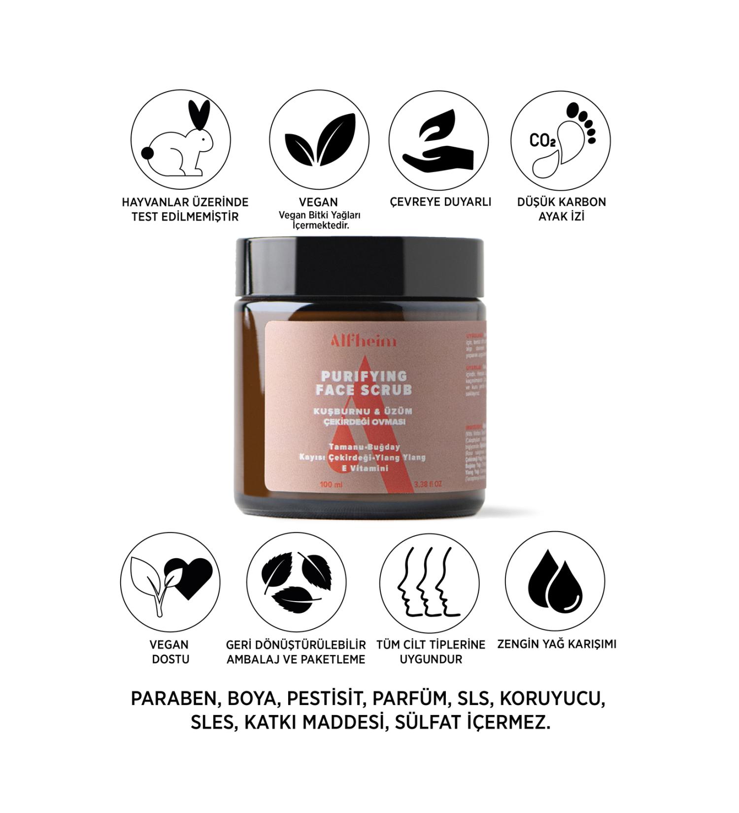 Alfheim Purifying Face Scrub / Purifying Face Scrub / Cell Regenerator / Anti-Acne / 100 ml - Buy Online on GoSupps.com