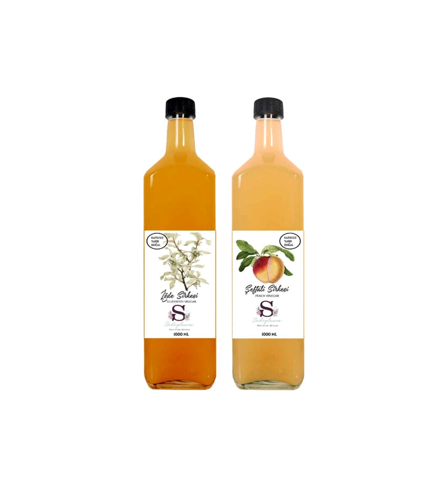 Suheylaana Natural Oleaster Vinegar 1000 ml and Peach Vinegar 1000 ml