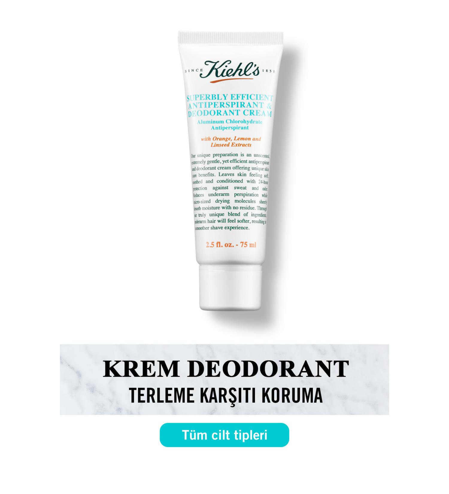 Kiehl's Superbly 24 Hour Anti-Perspiration Cream Deodorant 75 Ml - Buy Online on GoSupps.com