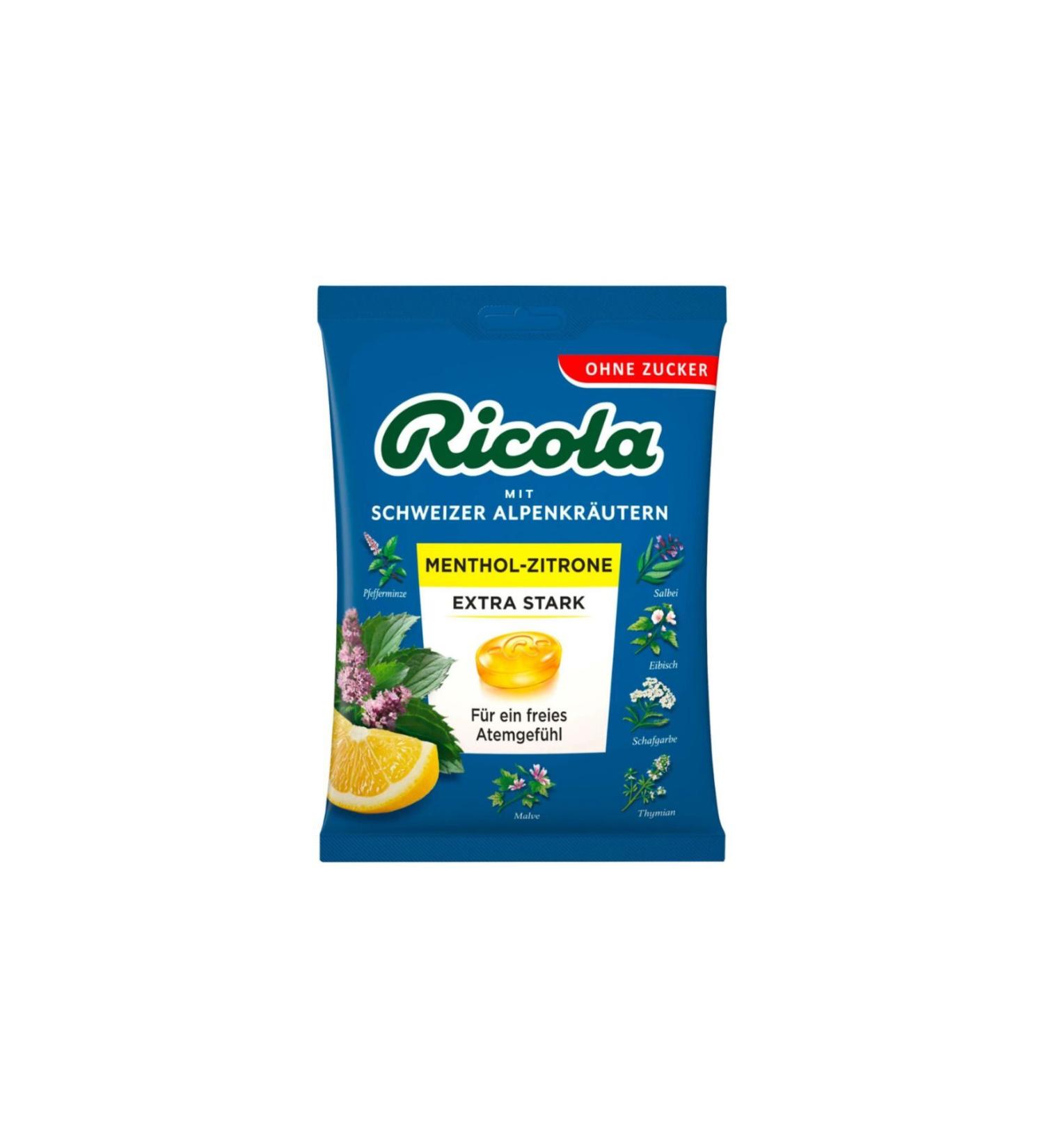 Ricola Menthol-Zitrone Extra Stark 75g