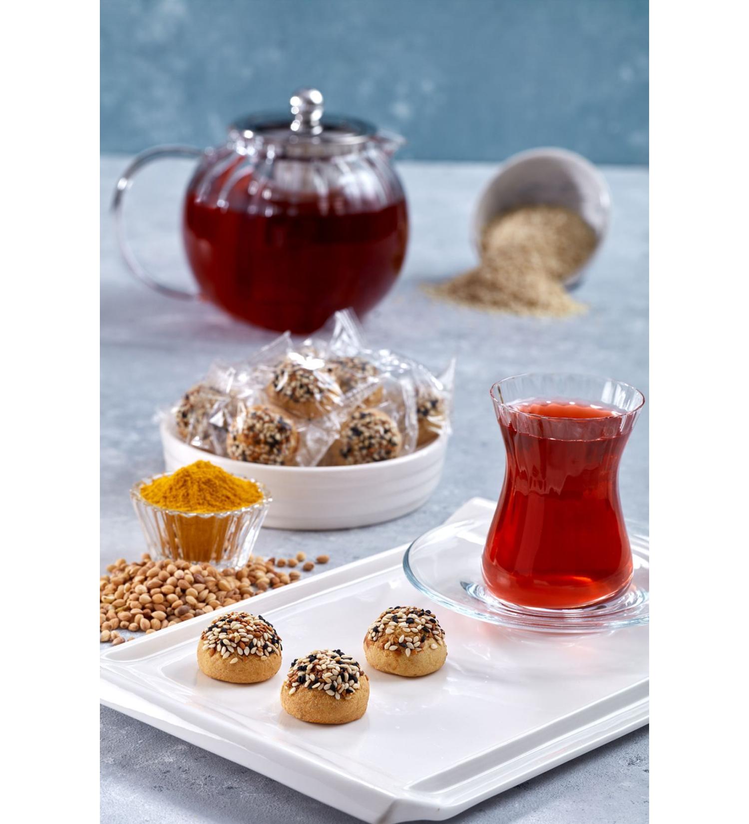 LOQO Sesame & Black Cumin Coated Turmeric and Mahlep Salty Mini Cookies 5 KG (Individually Packaged) - Buy Online on GoSupps.com