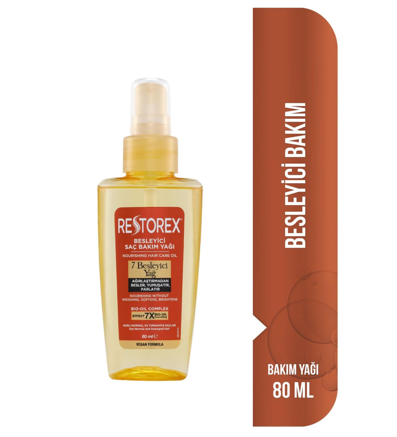 Restorex Nourishing Care Oil 80 Ml - 7 Nourishing Oils Eye-Catching Shine Silky Softness - Buy Online on GoSupps.com