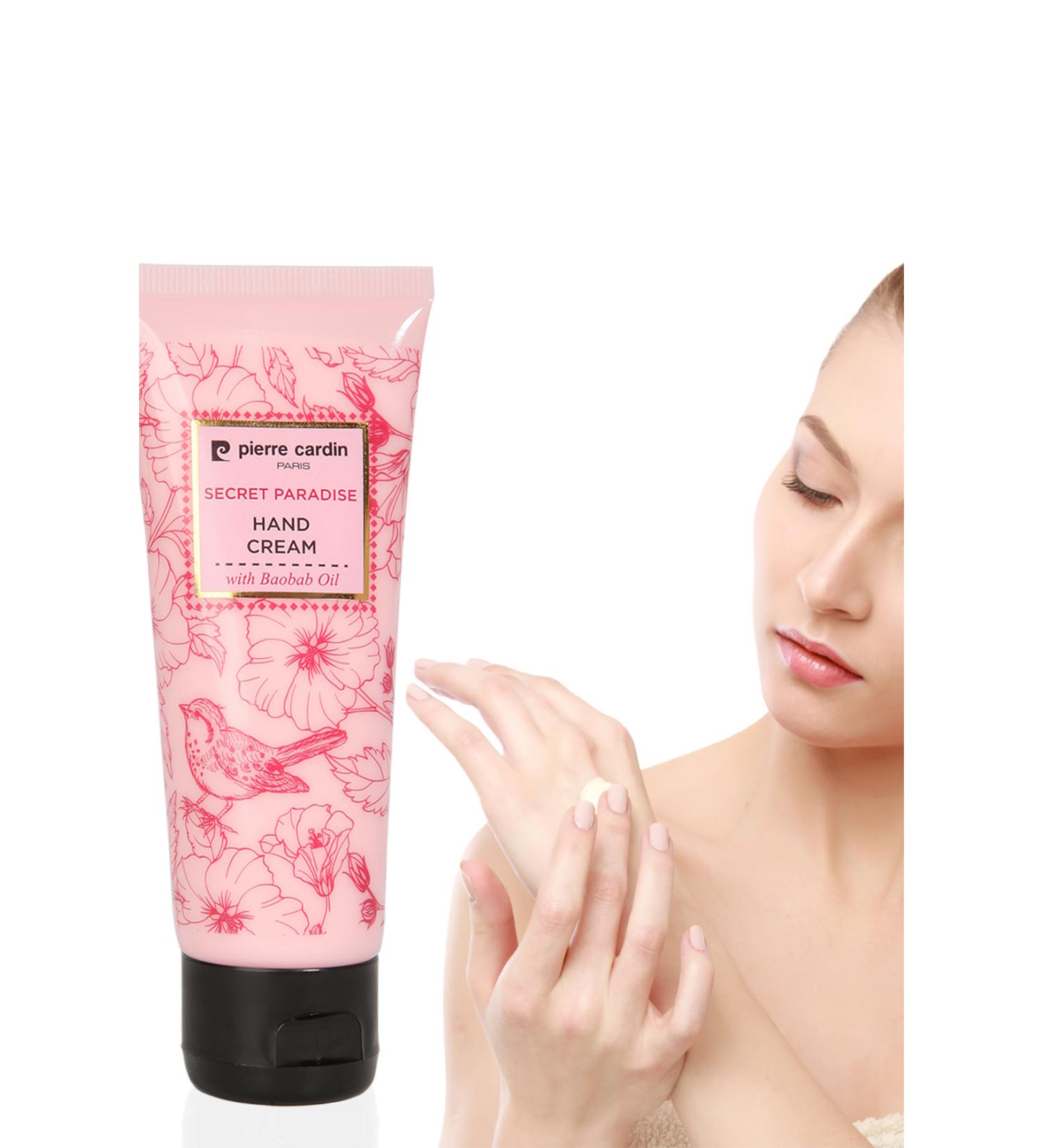 Pierre Cardin Secret Paradise Moisturizing Hand Cream with Baobab Oil and Vitamin E - 75 ml - Buy Online on GoSupps.com