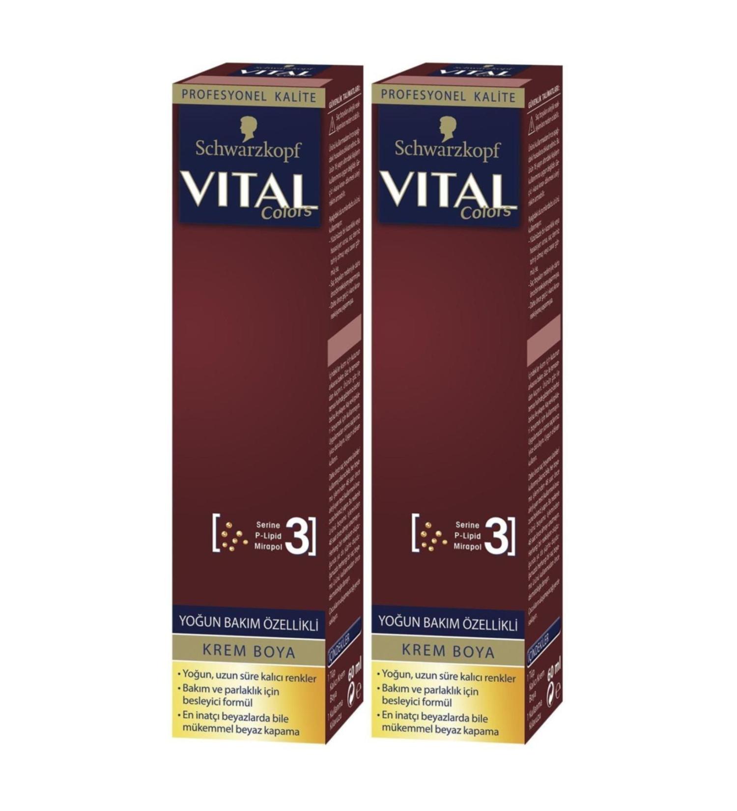 Vital Colors Cream Hair Dye P-11 Dark Silver - 60 ml x 2 Pack