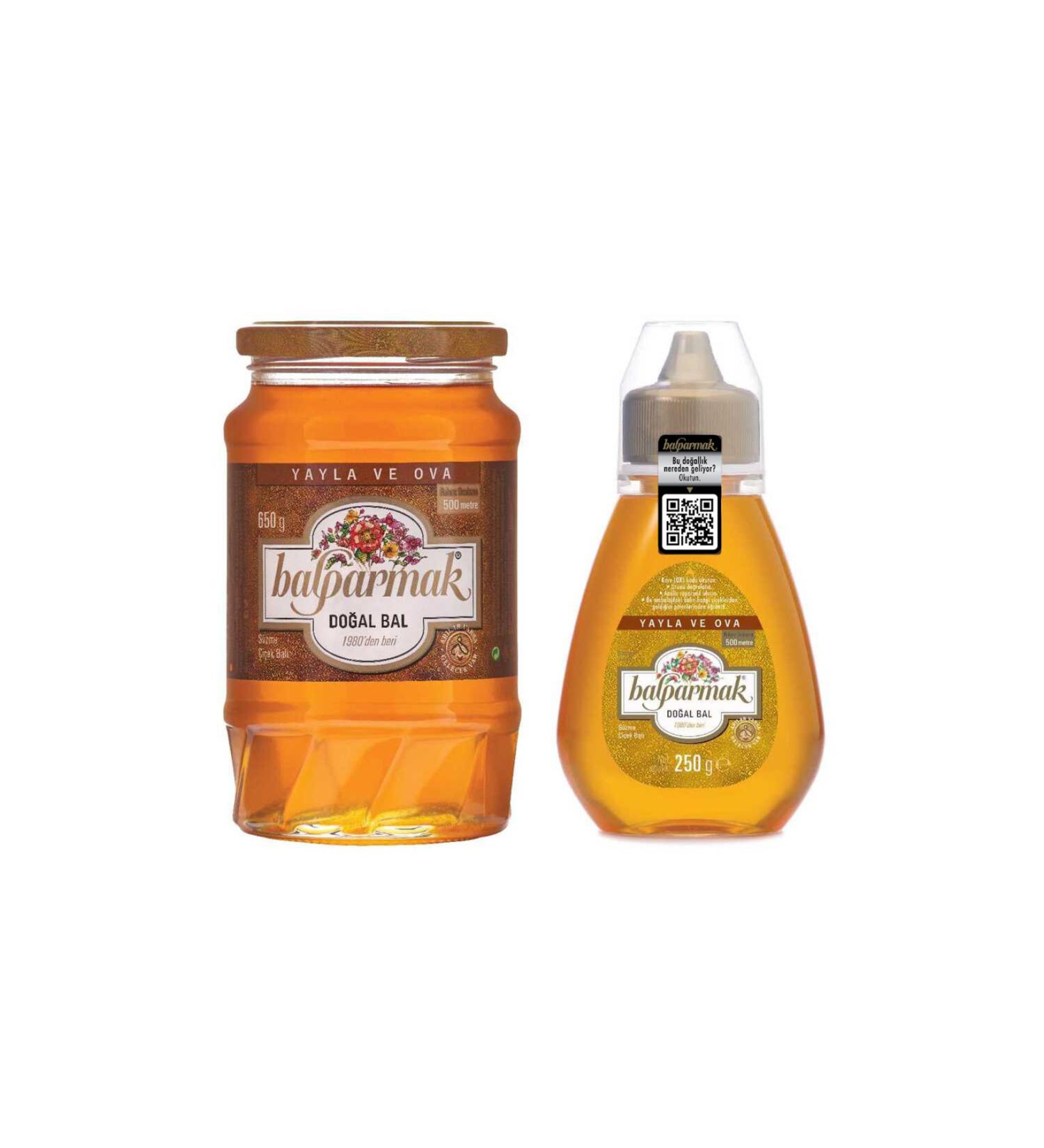 Balparmak 2-Pack (Yayla Plain Honey 650 g and Yayla Plain Honey 250 g)