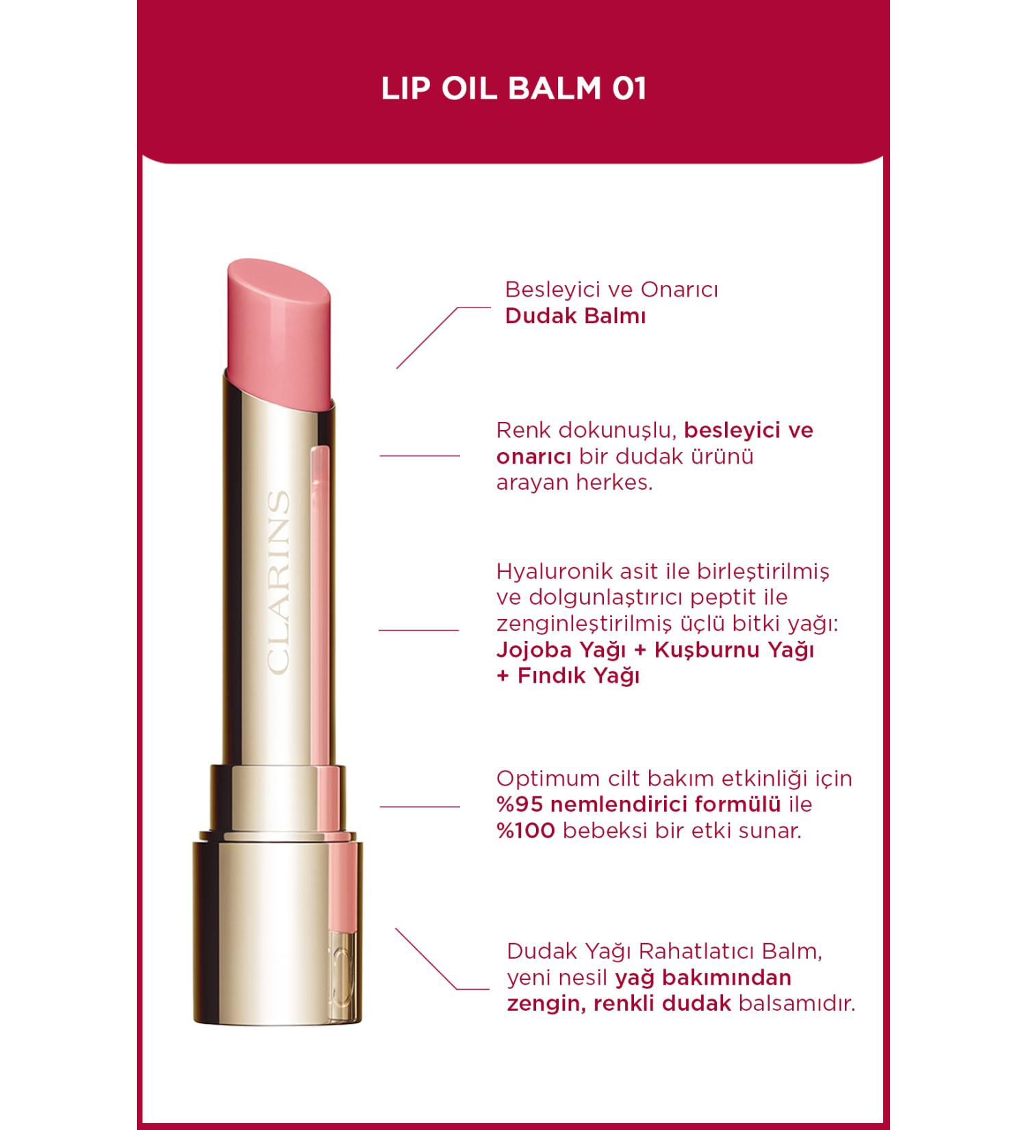 Clarins LIP OIL BALM 01 2.9G - Lip Balm Transparent Pink