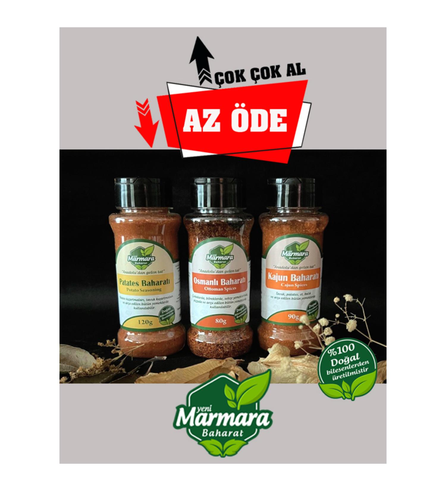 MARMARA SPICES 3 in 1 Ottoman - Cajun - Potato Spices Salt Shaker Model