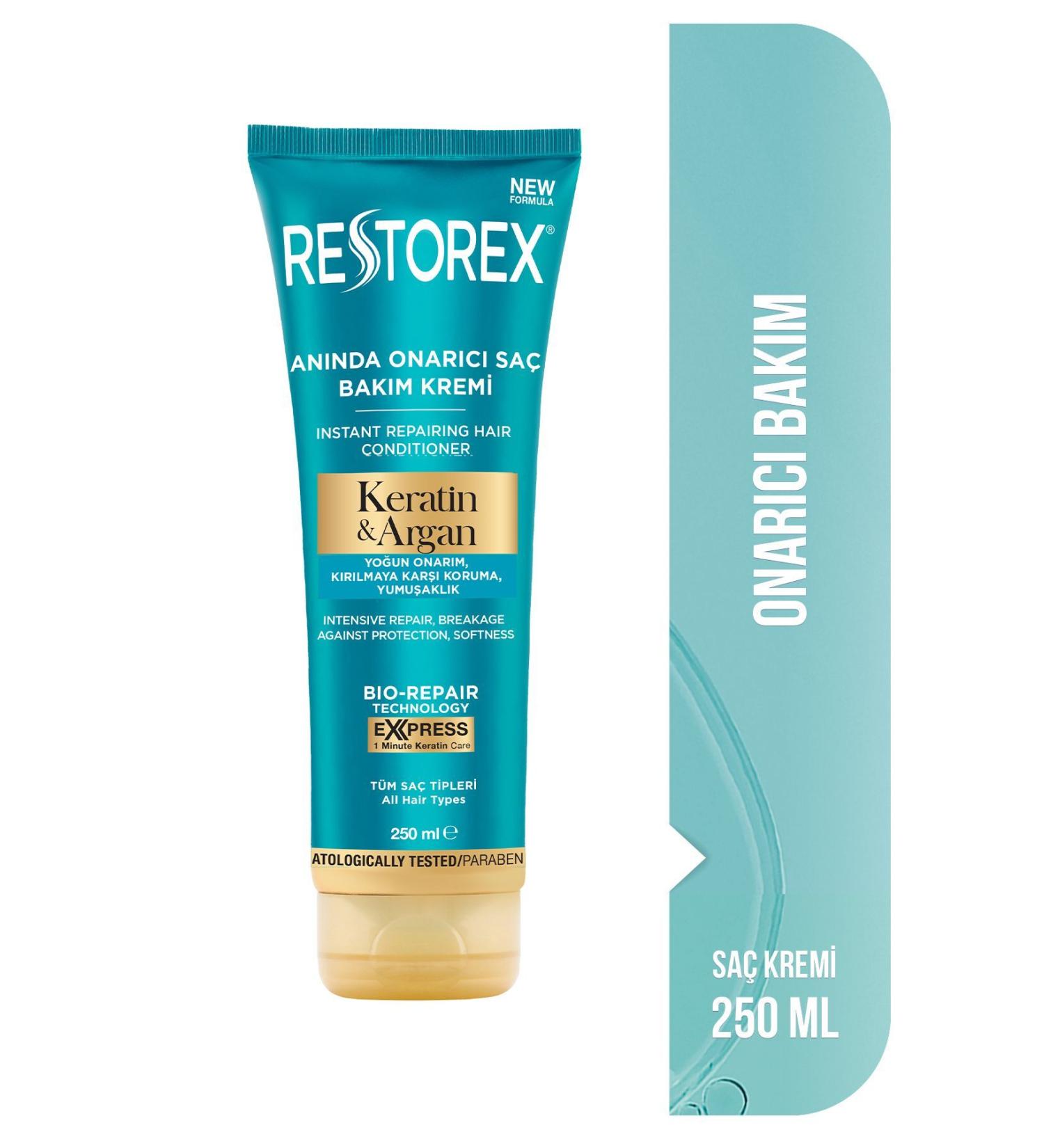 Restorex Keratin & Argan Repairing Hair Care Cream 250 Ml - Damaged and Damaged Hair - Buy Online on GoSupps.com