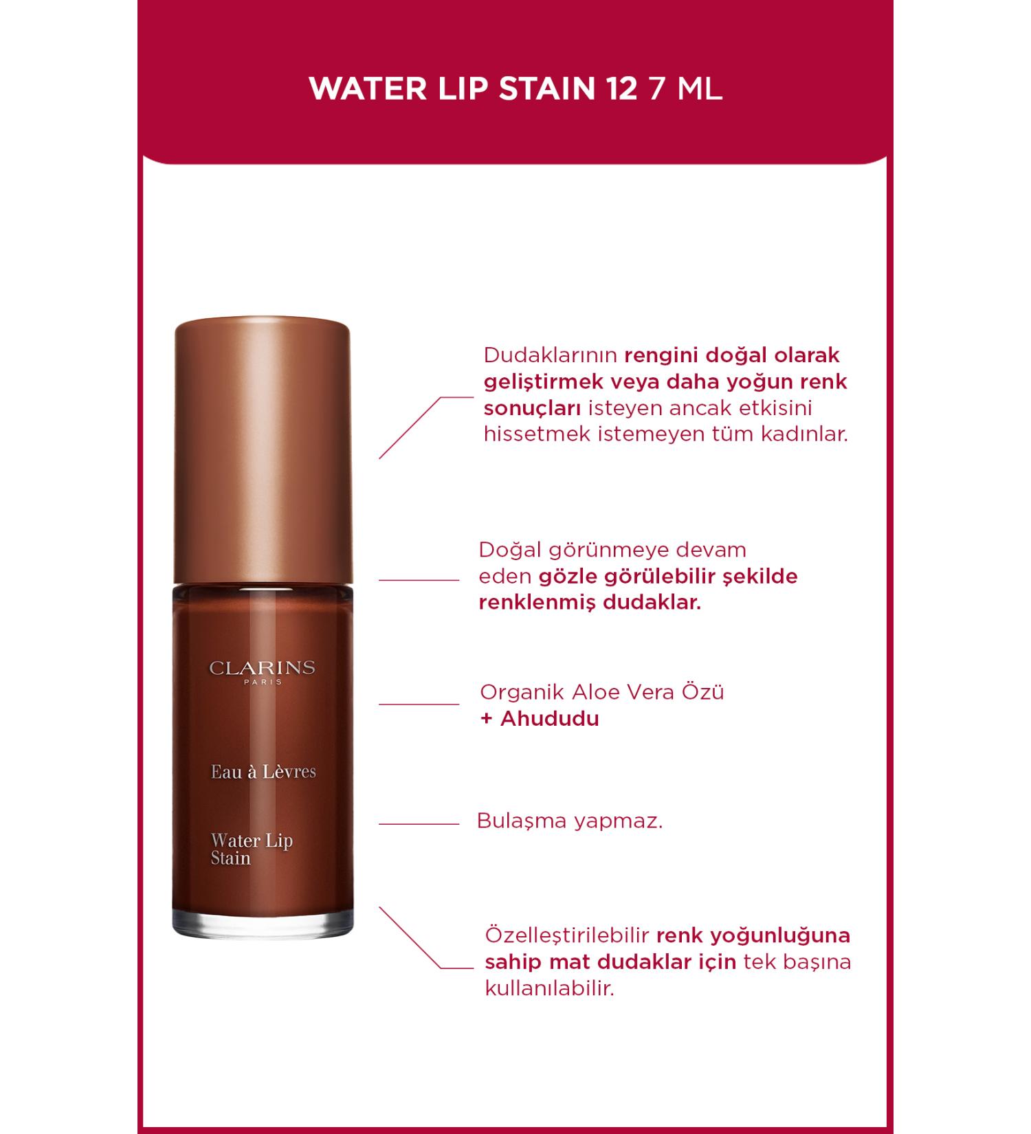 Clarins WATER LIP STAIN 12 7ML - Matte Appearance and Indelible Permanence - Buy Online on GoSupps.com