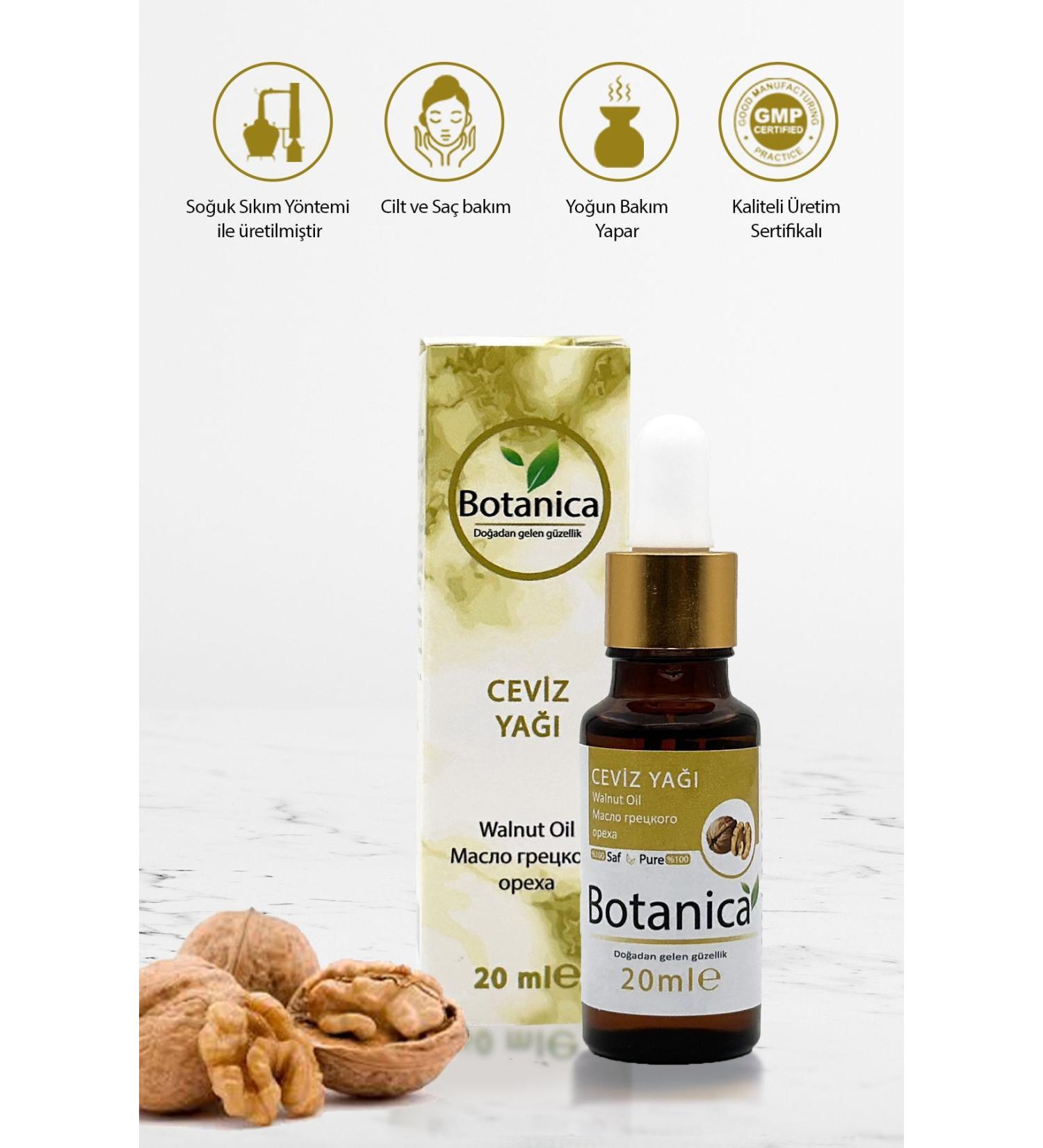 botanica Walnut Oil - Junglans Regia Seed - (Damaged Hair) Skin Dryness Face Care Oil 20 Ml