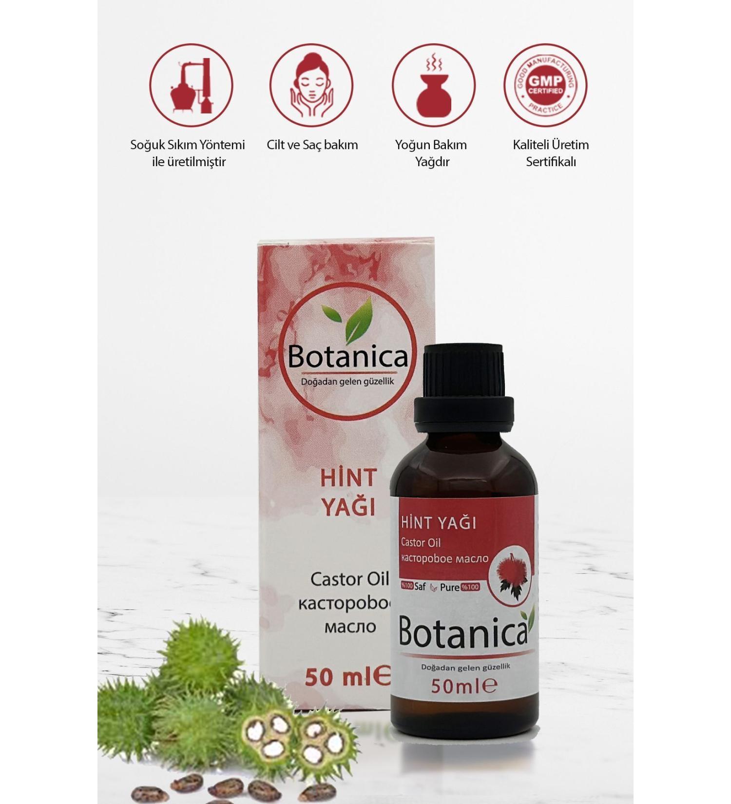 botanica Castor Oil - Ricinus Communis - (Skin and Hair Nourishment) Castor Oil Fixed Care Oil 50 ml
