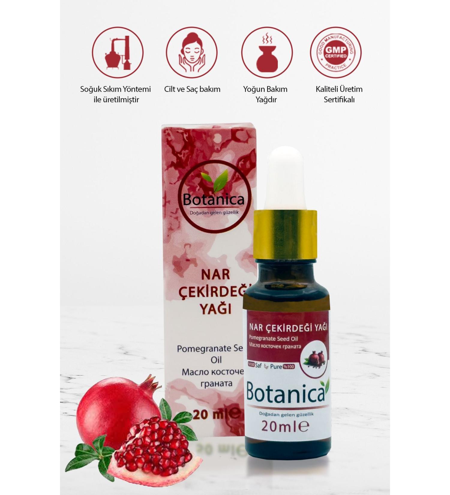 botanica Pomegranate Seed Oil - Punica Granatum Seed - (Skin Rejuvenator) Hair and Skin Care Oil 20 Ml