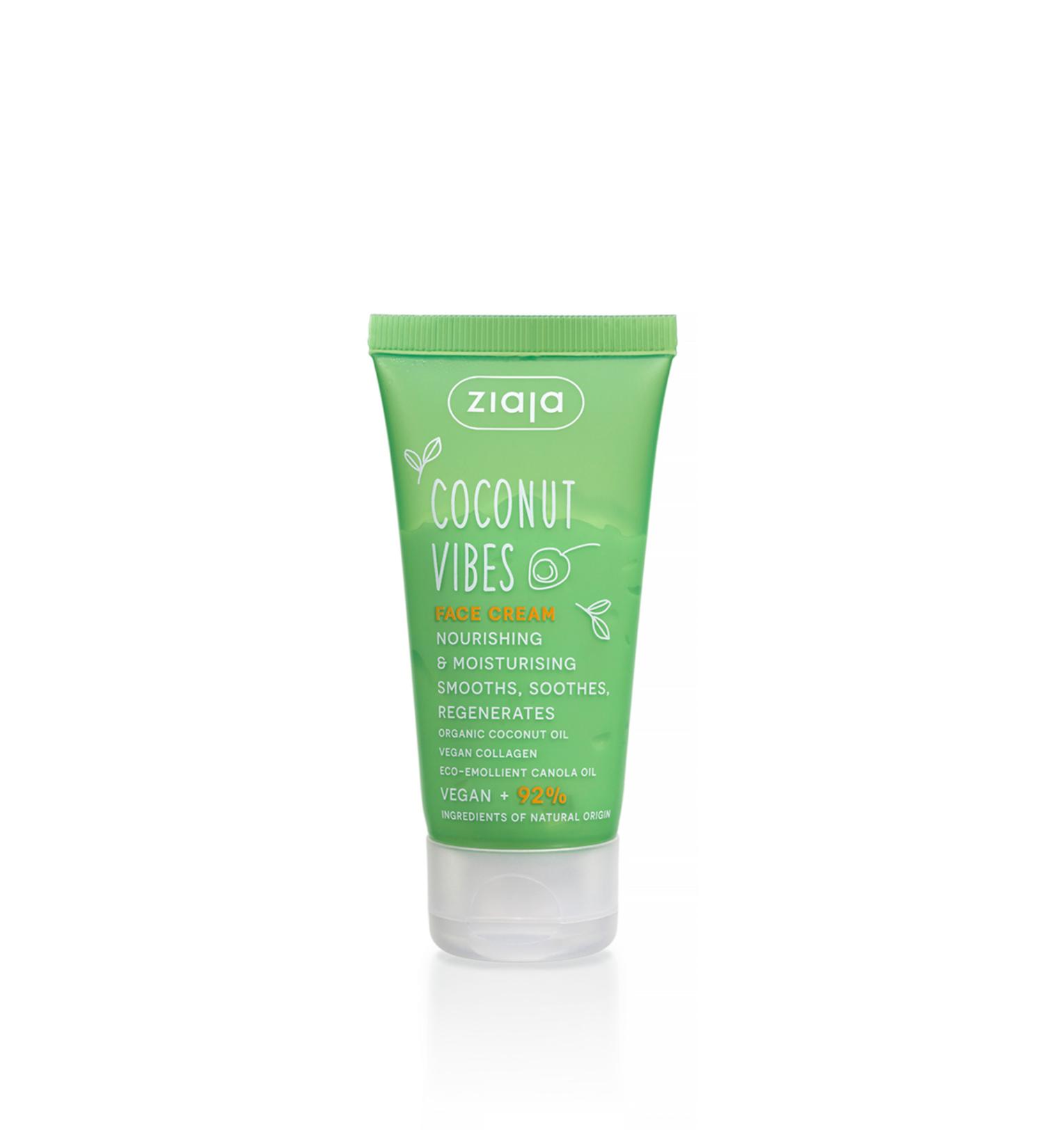 Ziaja Coconut Vibes Nourishing and Moisturizing Face Cream 50 ml - Buy Online on GoSupps.com