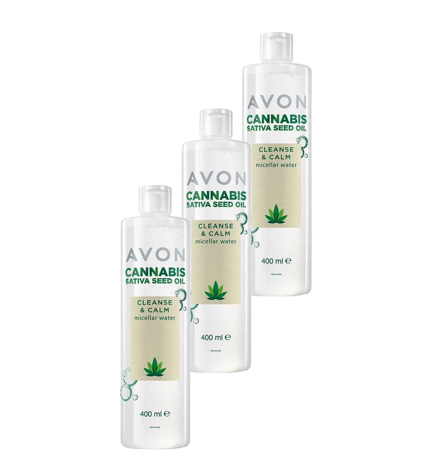 Avon C-Sativa Seed Oil Micellar Skin Cleansing Water 400 Ml. Triple Set