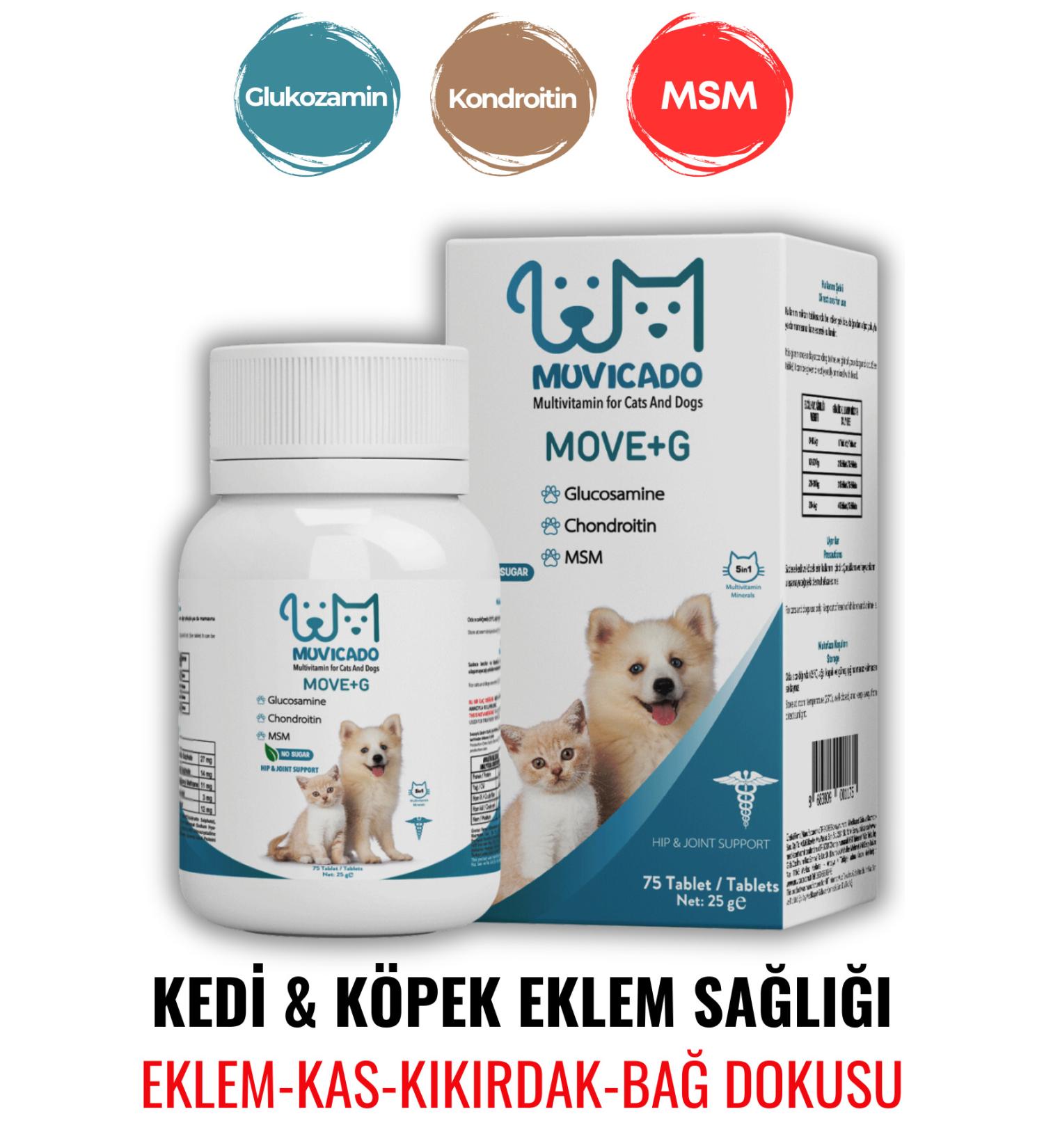 muvicado Glucosamine Tablets for Joint Health Support in Cats and Dogs Glucosamine MSM Chondroitin Move G - Buy Online on GoSupps.com