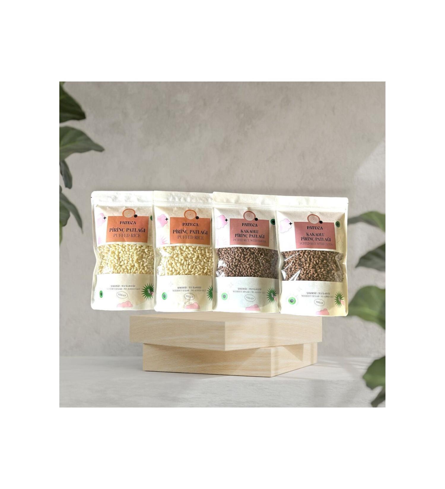 pateca Sugar-free Plain and Cocoa Rice Crisps 230gr X 4