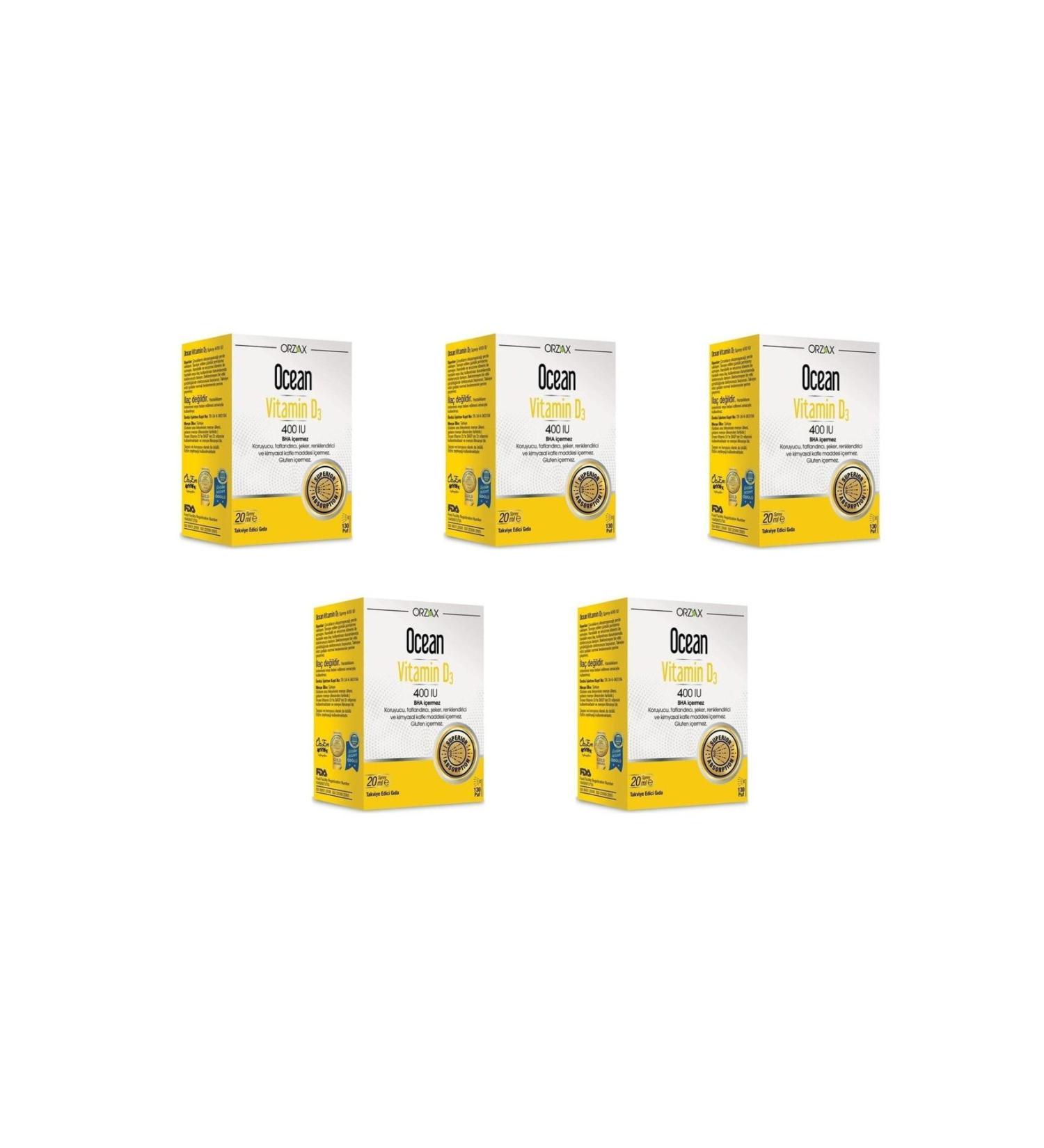 Ocean Ocean Vitamin D3 400 Iu Spray 20 Ml Pack of 5