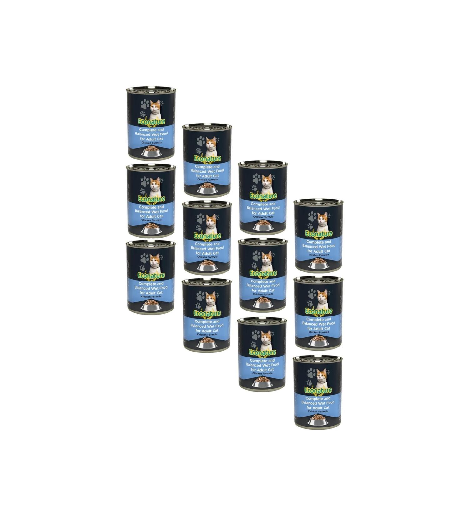Econature Chicken Meat Cat Canned Food 400 gr x 12 Pieces