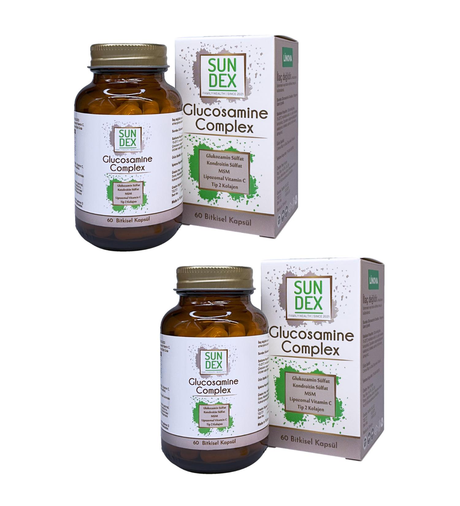 Sun Dex Family Health Since 2021 2 Pack Glucosamine Complex 60 Herbal Capsules