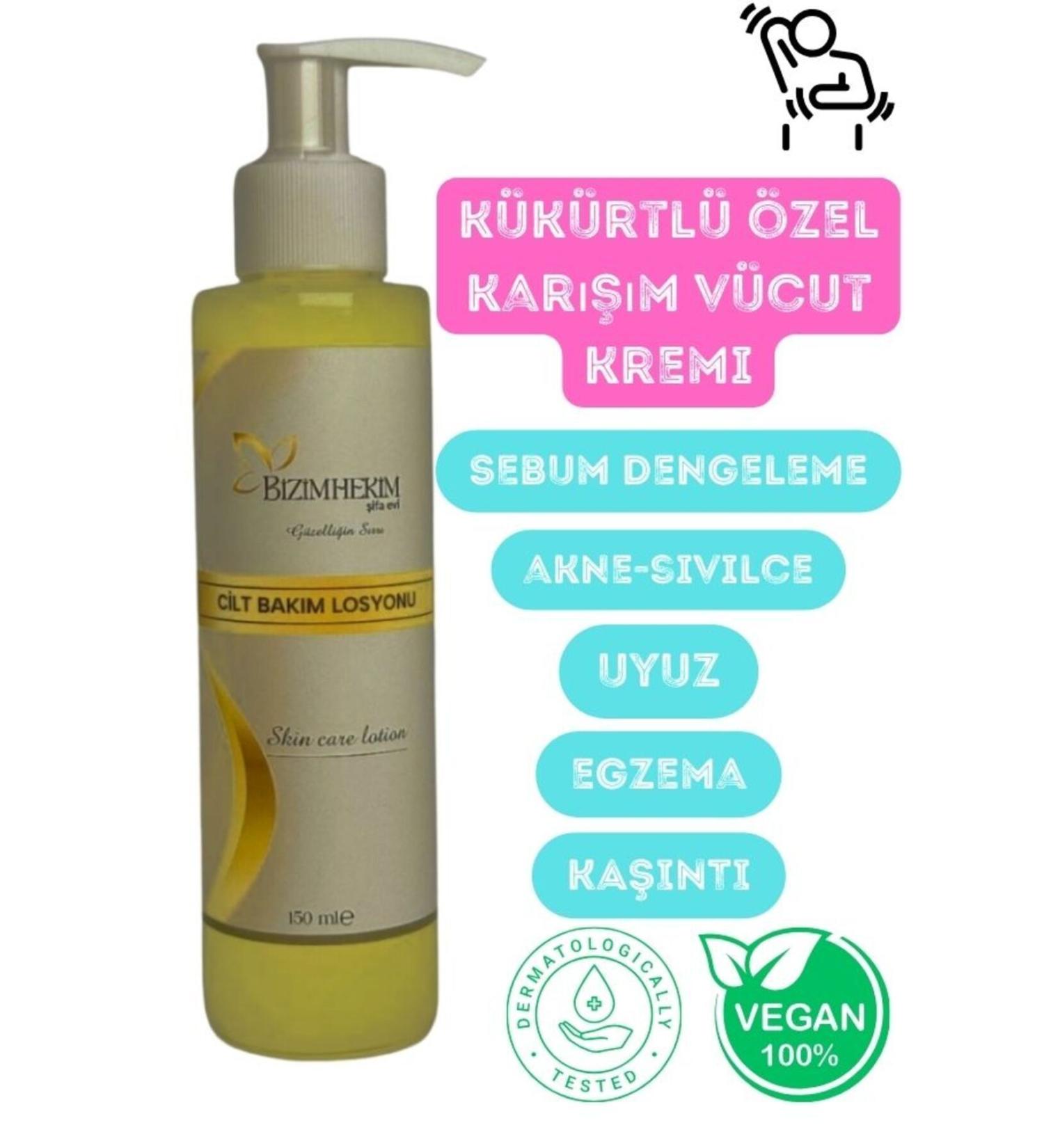 BIZIMHEKIM Sulfur Skin Care Lotion (SCABBAGE ITCHING) 150 ml restorative cream - Buy Online on GoSupps.com