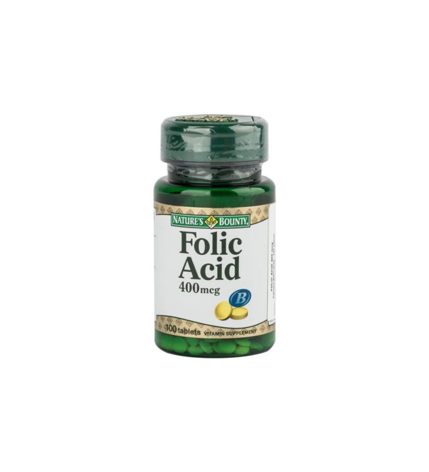 Natures Bounty Folic Acid 400mcg 100 Tablets